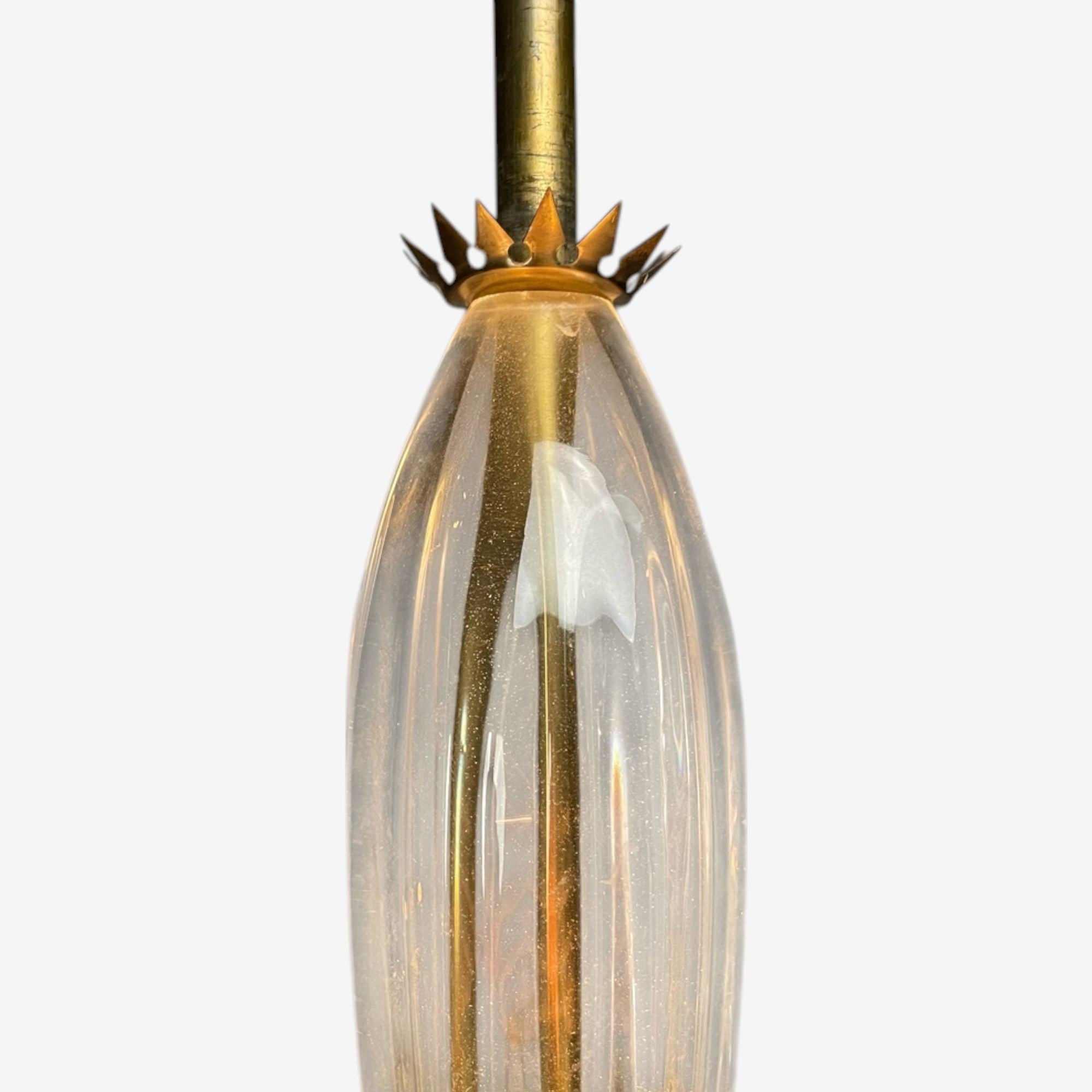 Carl Fagerlund, Swedish Modern, Textured Glass, Chandelier, Sweden, 1940s