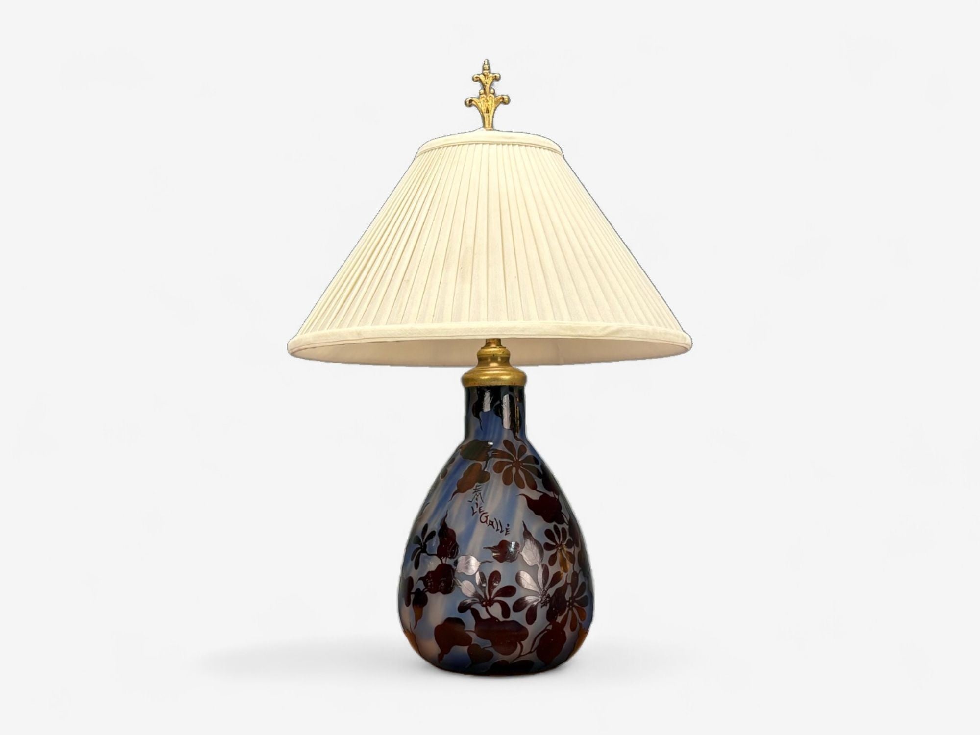 Emile Gallé, Art Nouveau, Glass, Table Lamp, France, 1920s