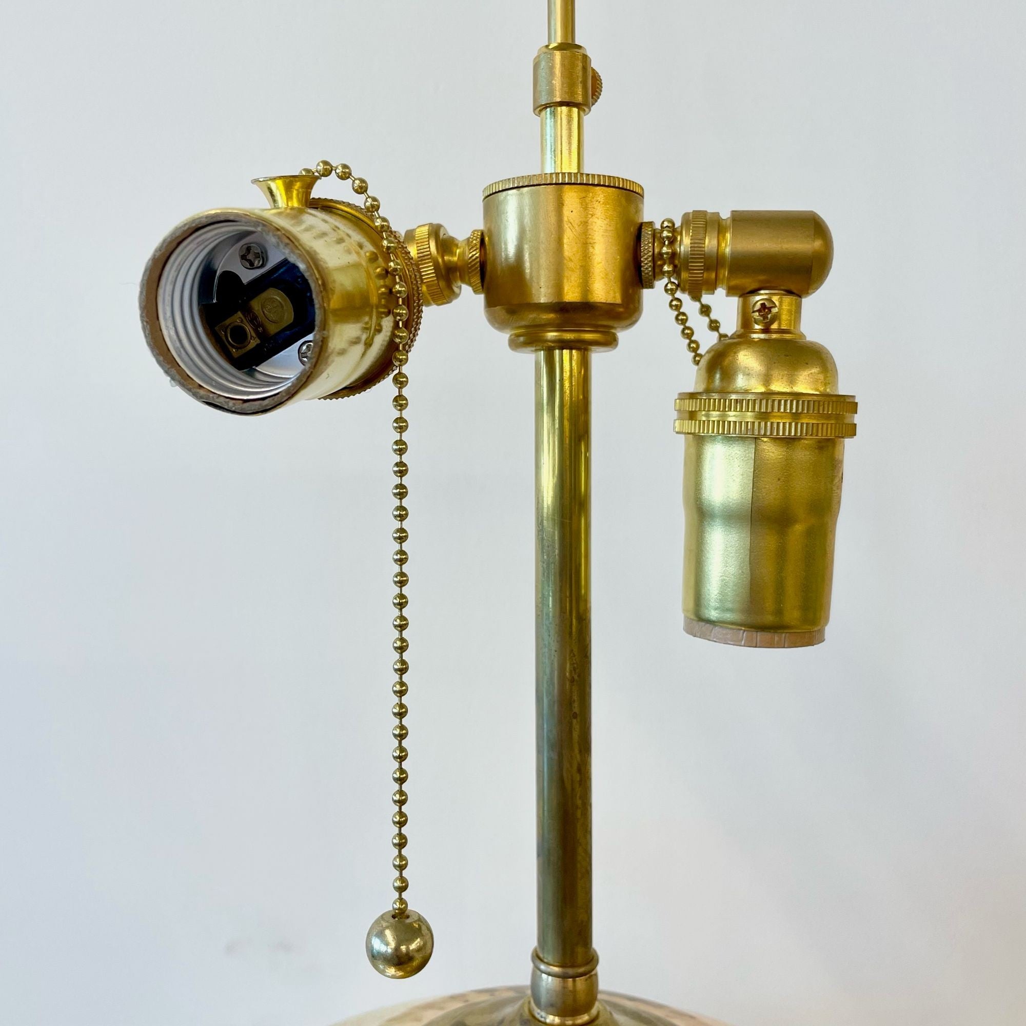Single Large Mid-Century Modern Table Lamp, Mercury Glass, Brass, Jar, Urn Shape