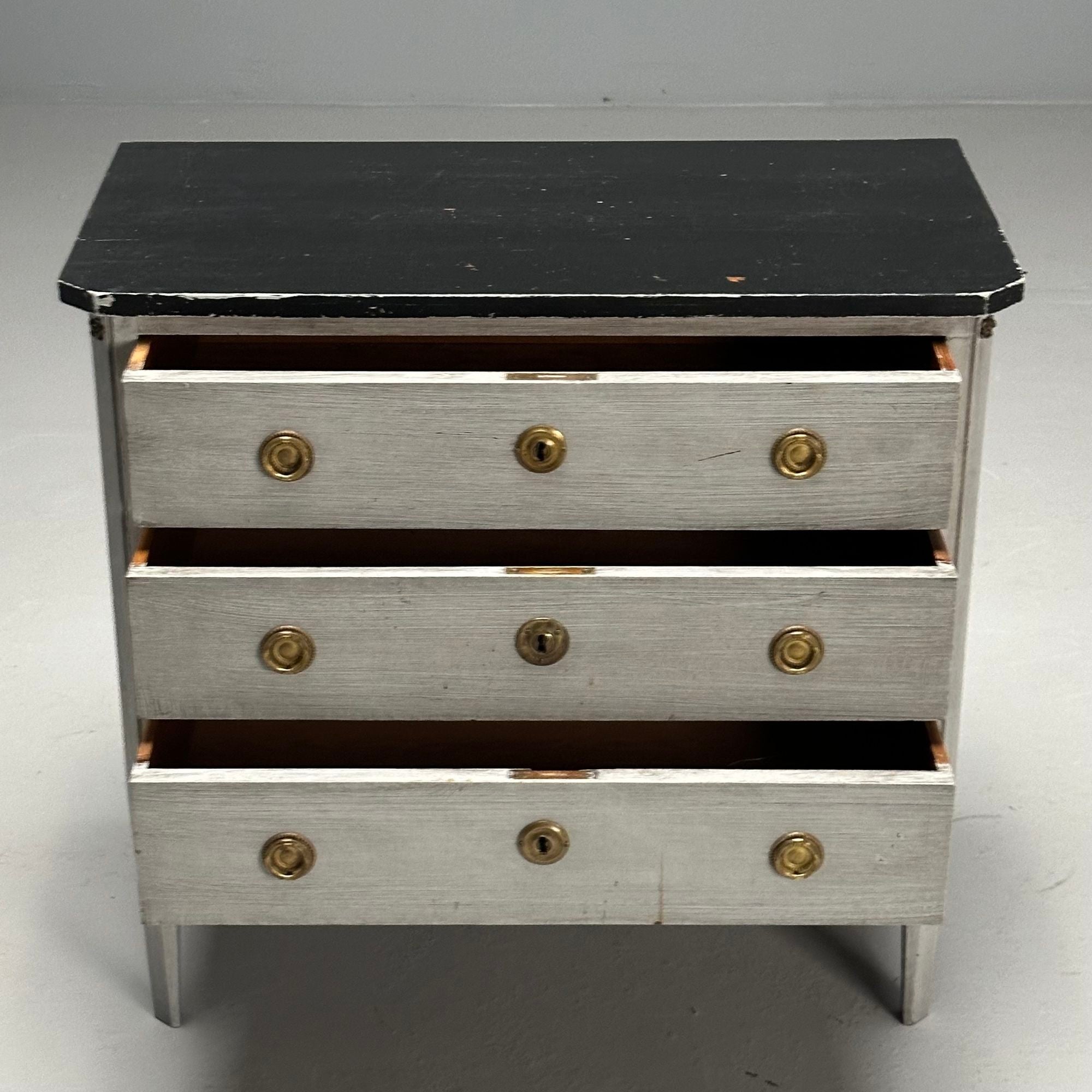 Gustavian, Swedish Commode, Gray Paint Distressed, Sweden, 1950s