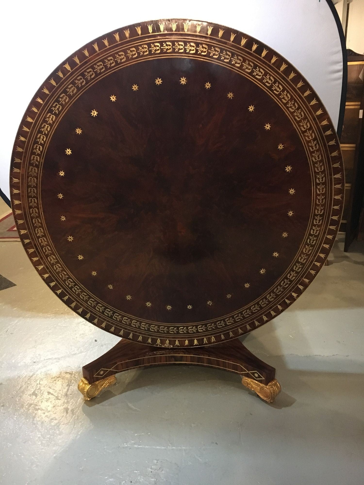 Late 19th-Early 20th Century Russian Neoclassical Boule Inlaid Centre Tilt Table