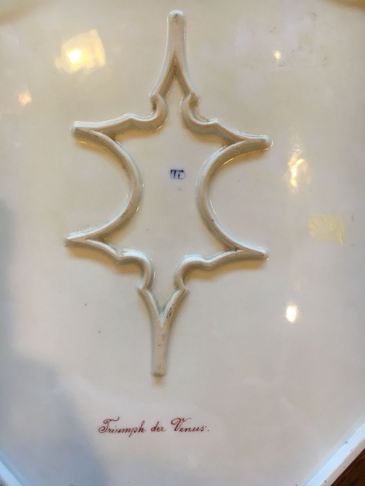 Trimph Der Venus Royal Vienna Platter Framed Signed and W Bee Hive Marking