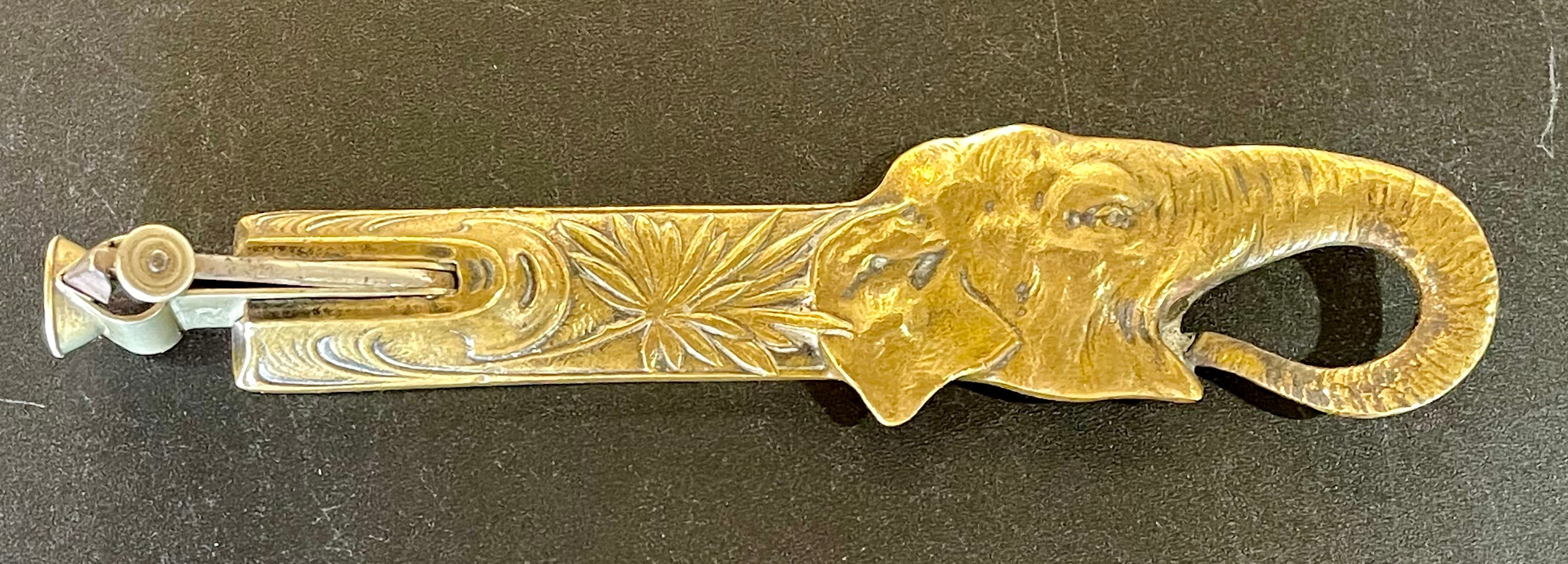 Collection of 5 Antique Metal Cigar Cutters Deer and Elephants