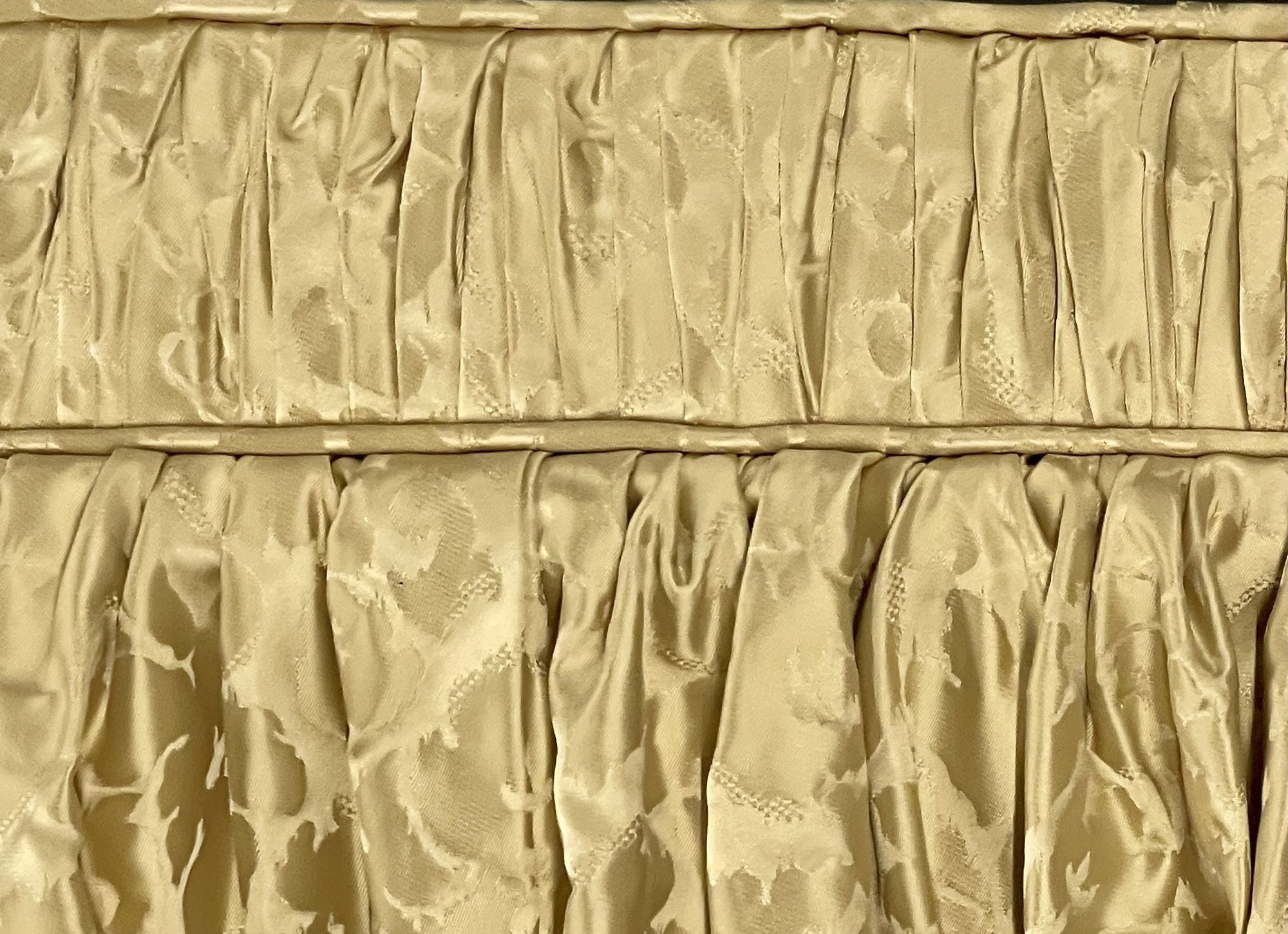 Single Cream Curtain on Valance, Window Treatment, Drapery
