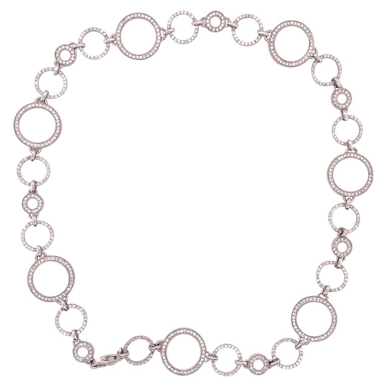 14 Karat White Gold and Diamond Necklace with 6.5ct Total Diamond Weight