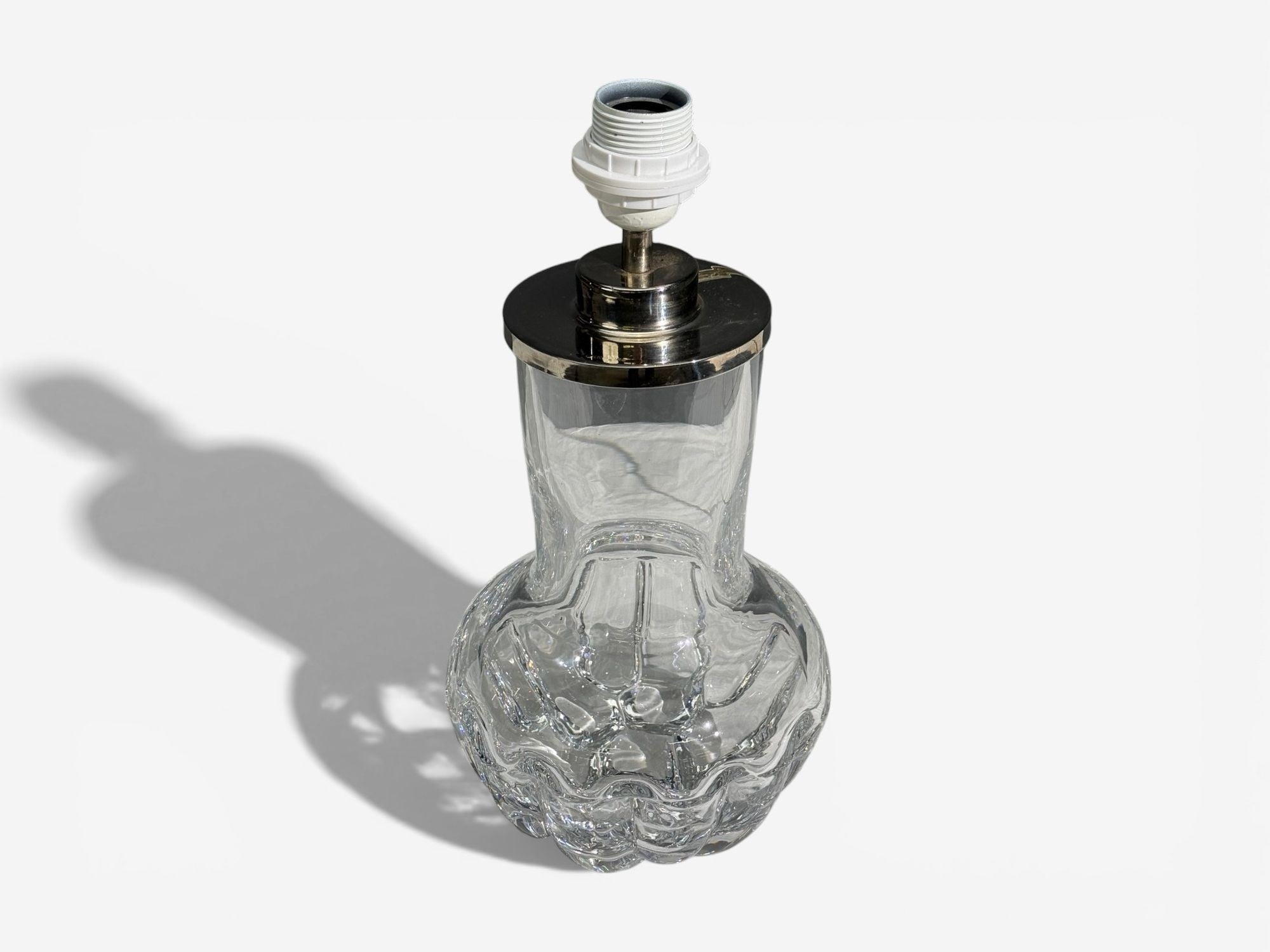 Olle Alberius, Table Lamp, Blown Glass, Chromed Metal, Sweden, 1970s