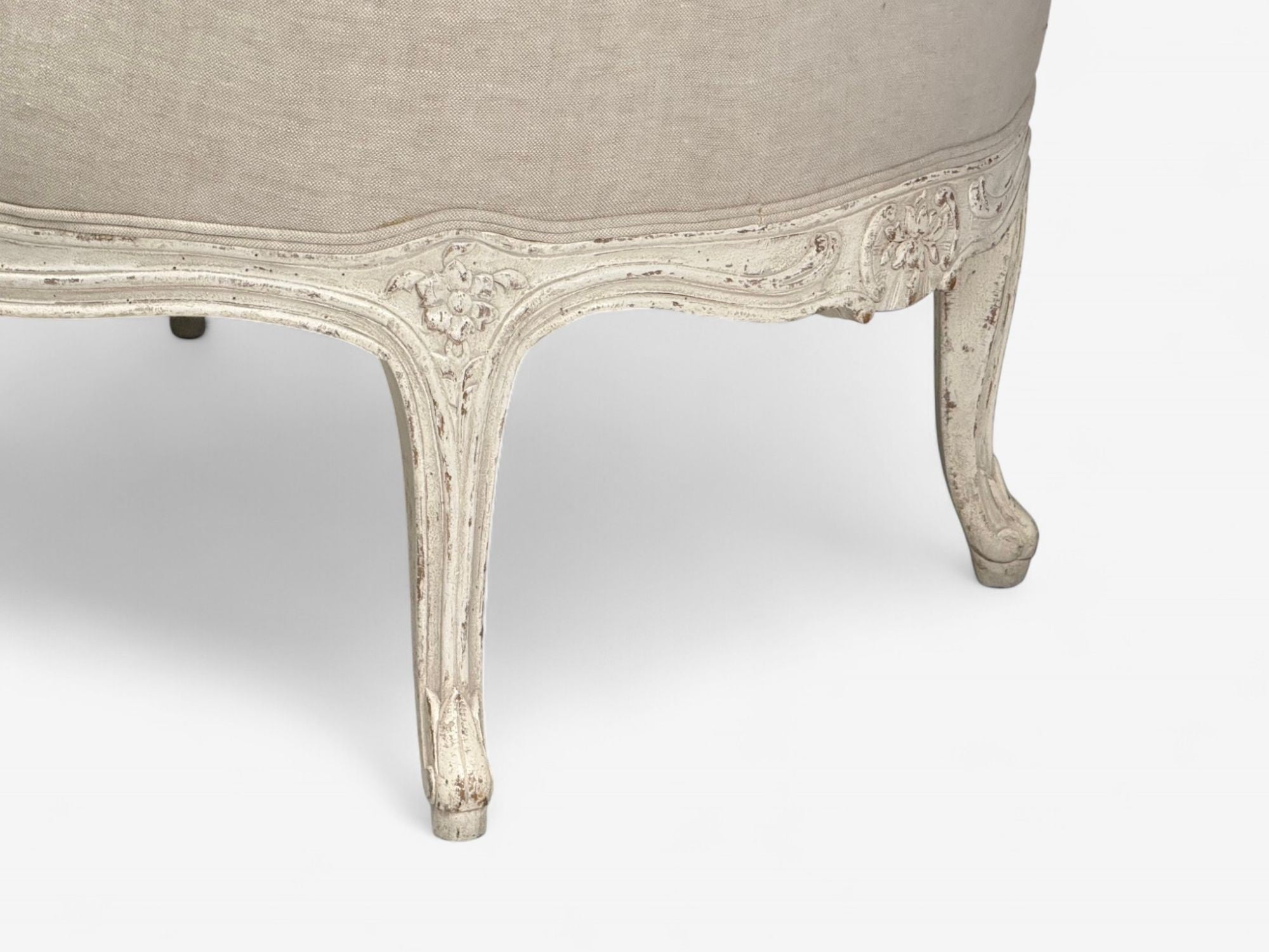 Gustavian, Distressed White Paint, Linen, Swedish Daybed, Sweden, 20th c.