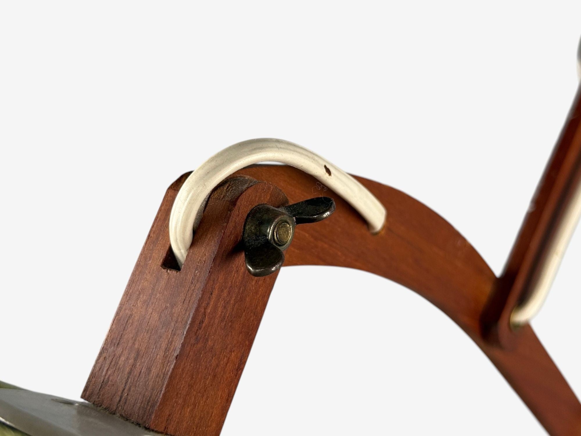 Aro Leuchten, Teak, Brass, Fabric, Scissor Wall Light, Germany, 1960s