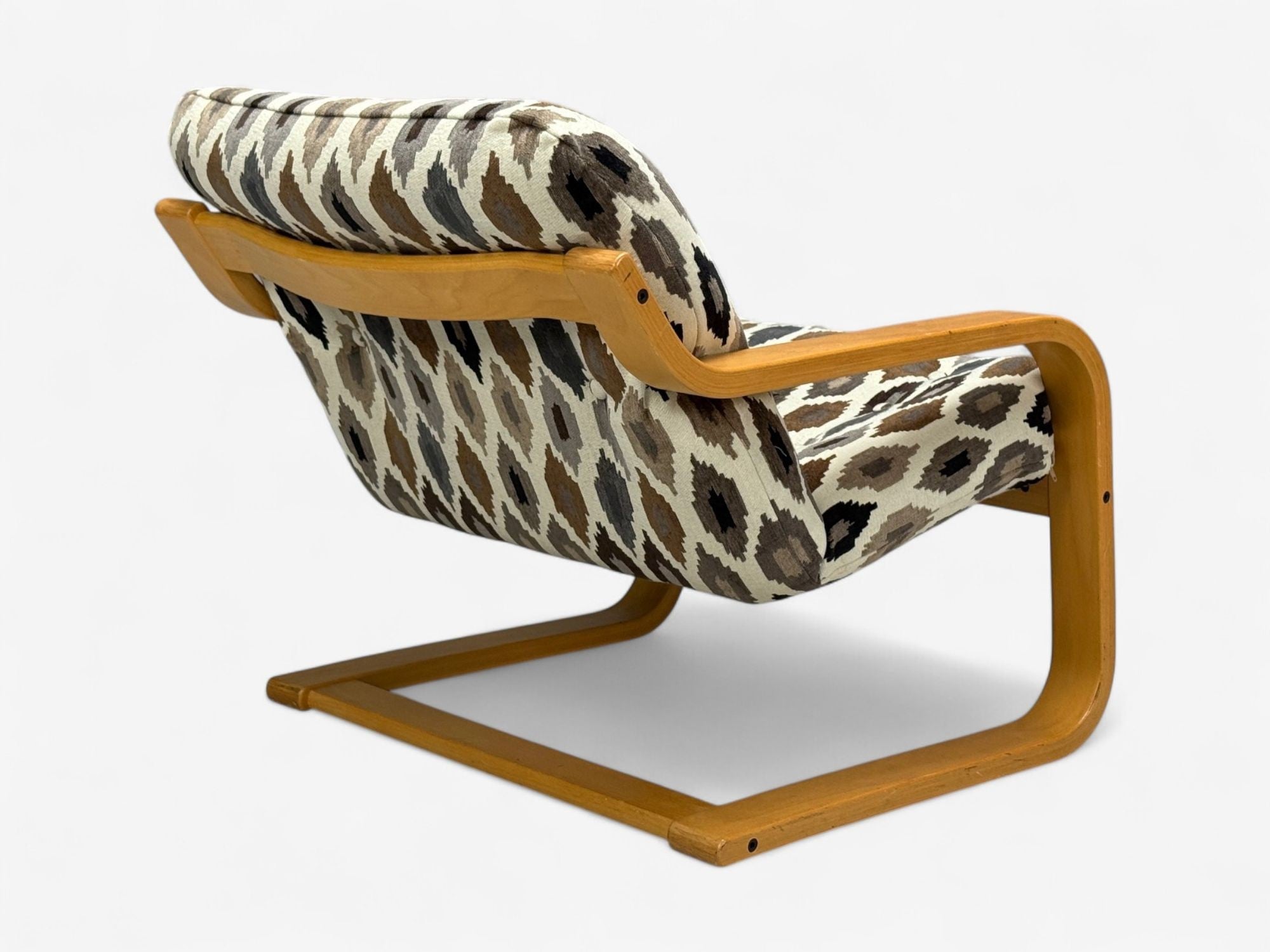 Westnofa, Bentwood, Fabric, Lounge Chair and Ottoman, Norway, 1960s
