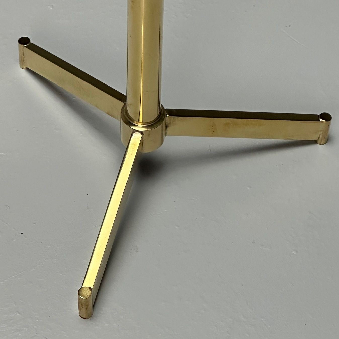Italian Mid-Century Modern Style, Brass, Glass, Martini Side Tables, 21st C.