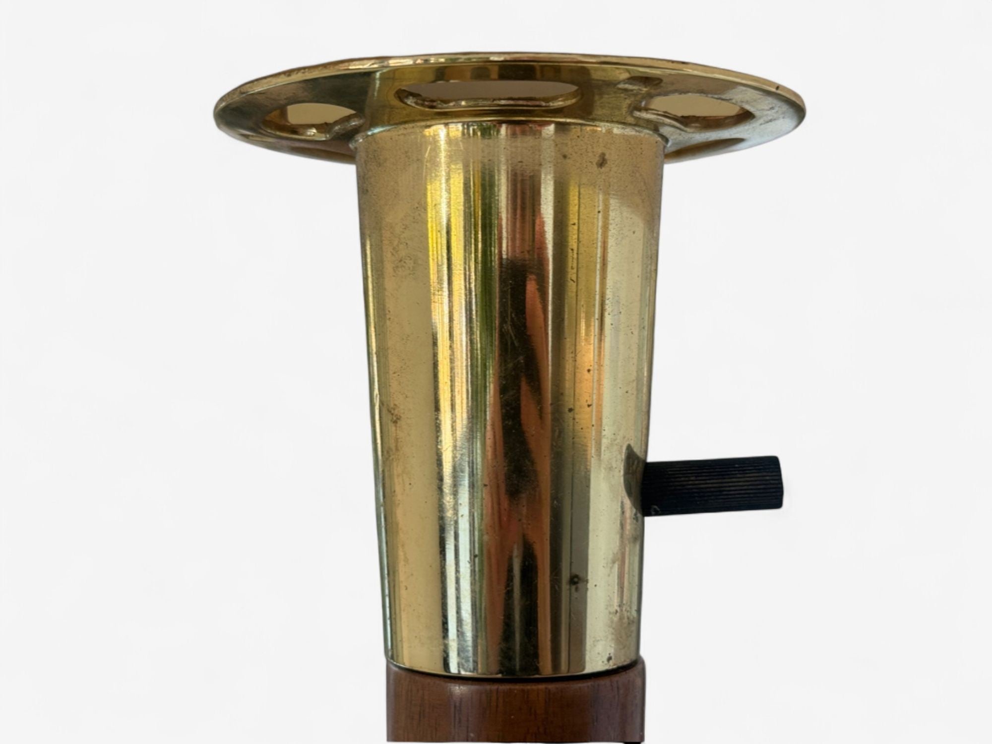 Gerald Thurston, Teak, Brass, Plastic, Table Lamp, USA, 1960s
