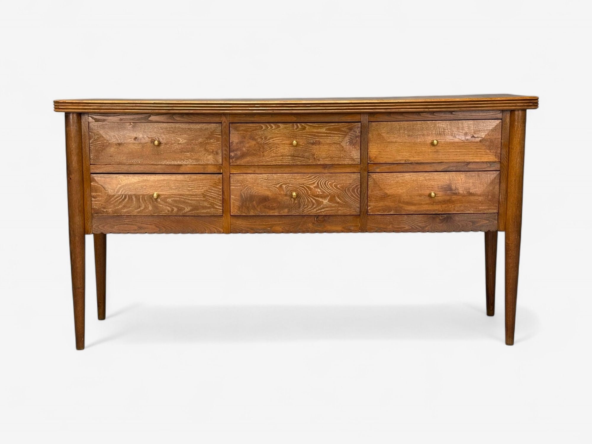 Paolo Buffa attr., Italian Modern, Oak, Brass, Sideboard, Italy, 1950s