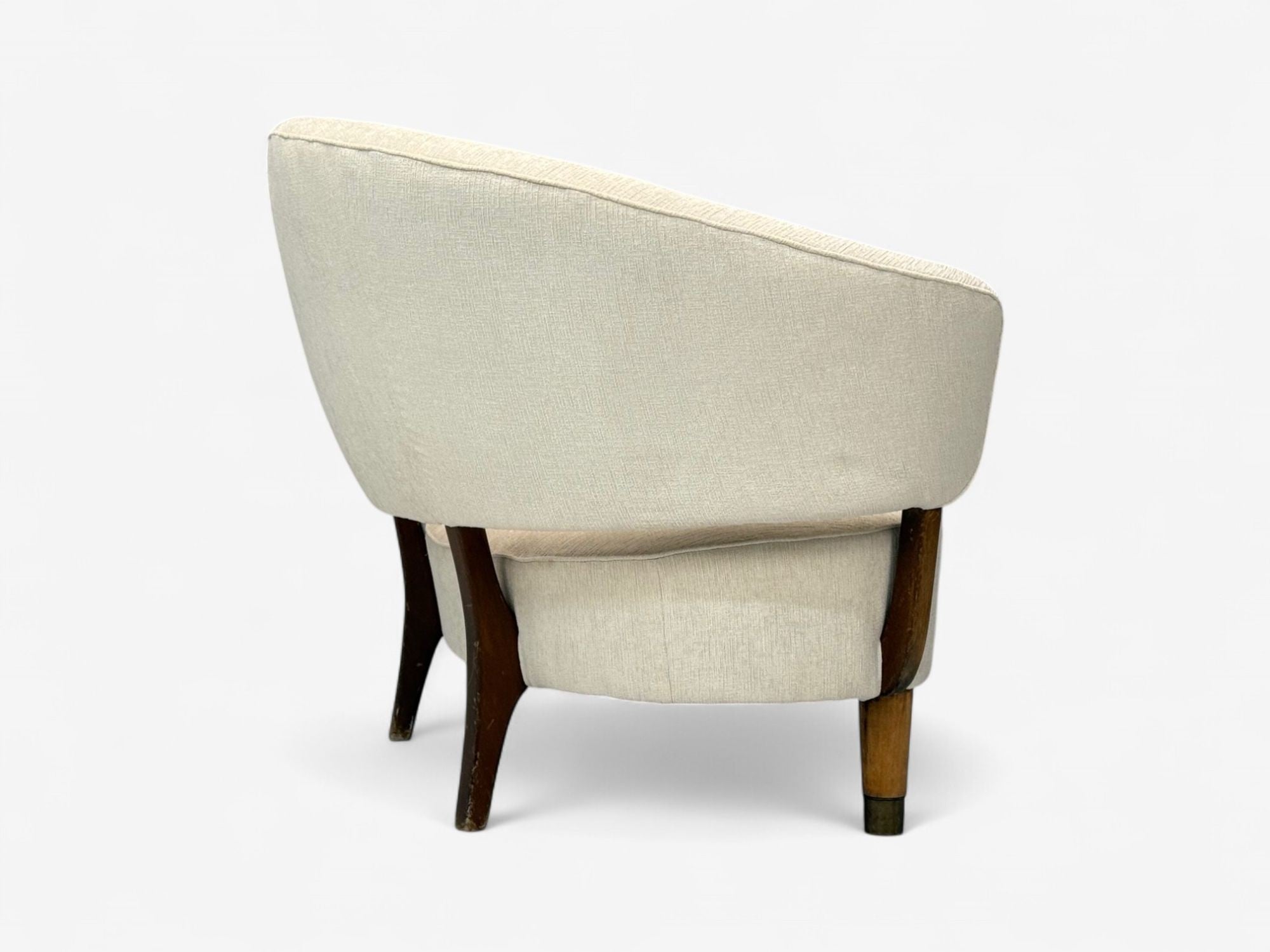 Aage Sattrup, Beech, Fabric, Rare Floating Sofa, Denmark, 1950s