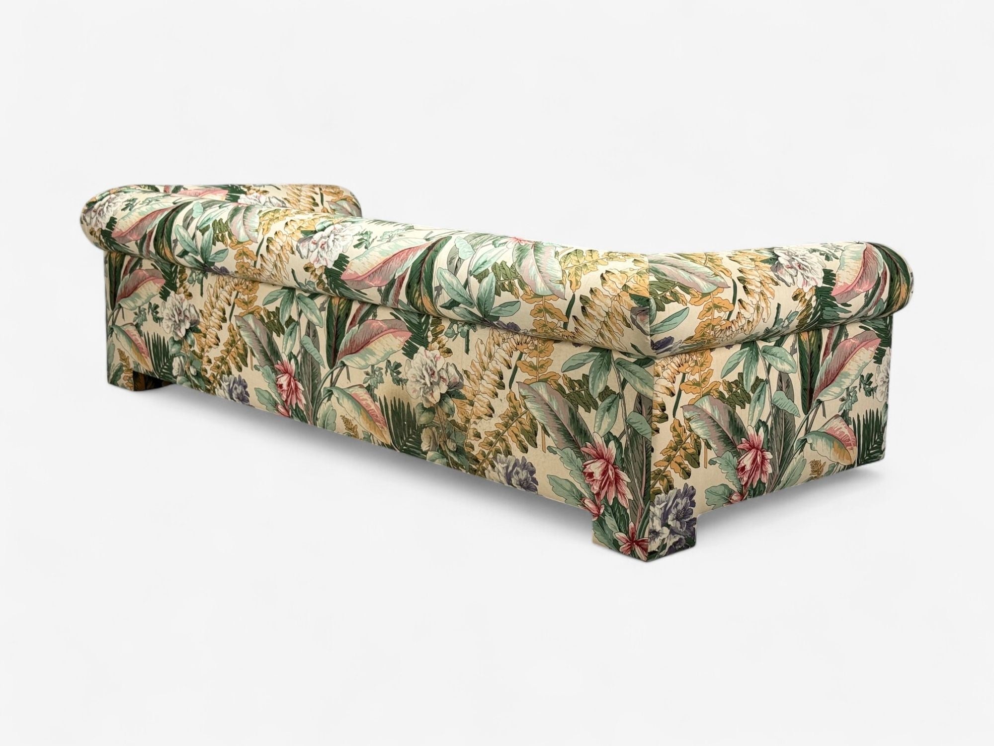 American Modern, Tropical Fabric, Monumental Custom Sofa, USA, 20th c.