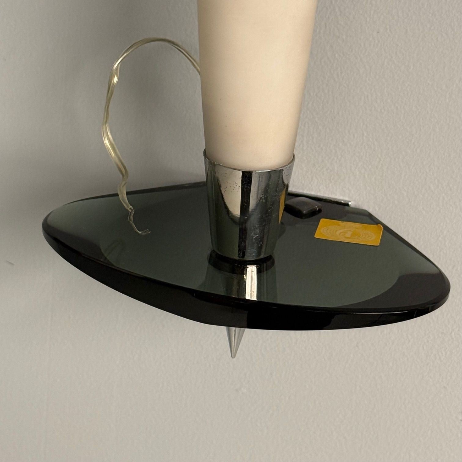 Fontana Arte Attr., Italian Mid-Century Modern, Wall Sconces, Chrome, Glass