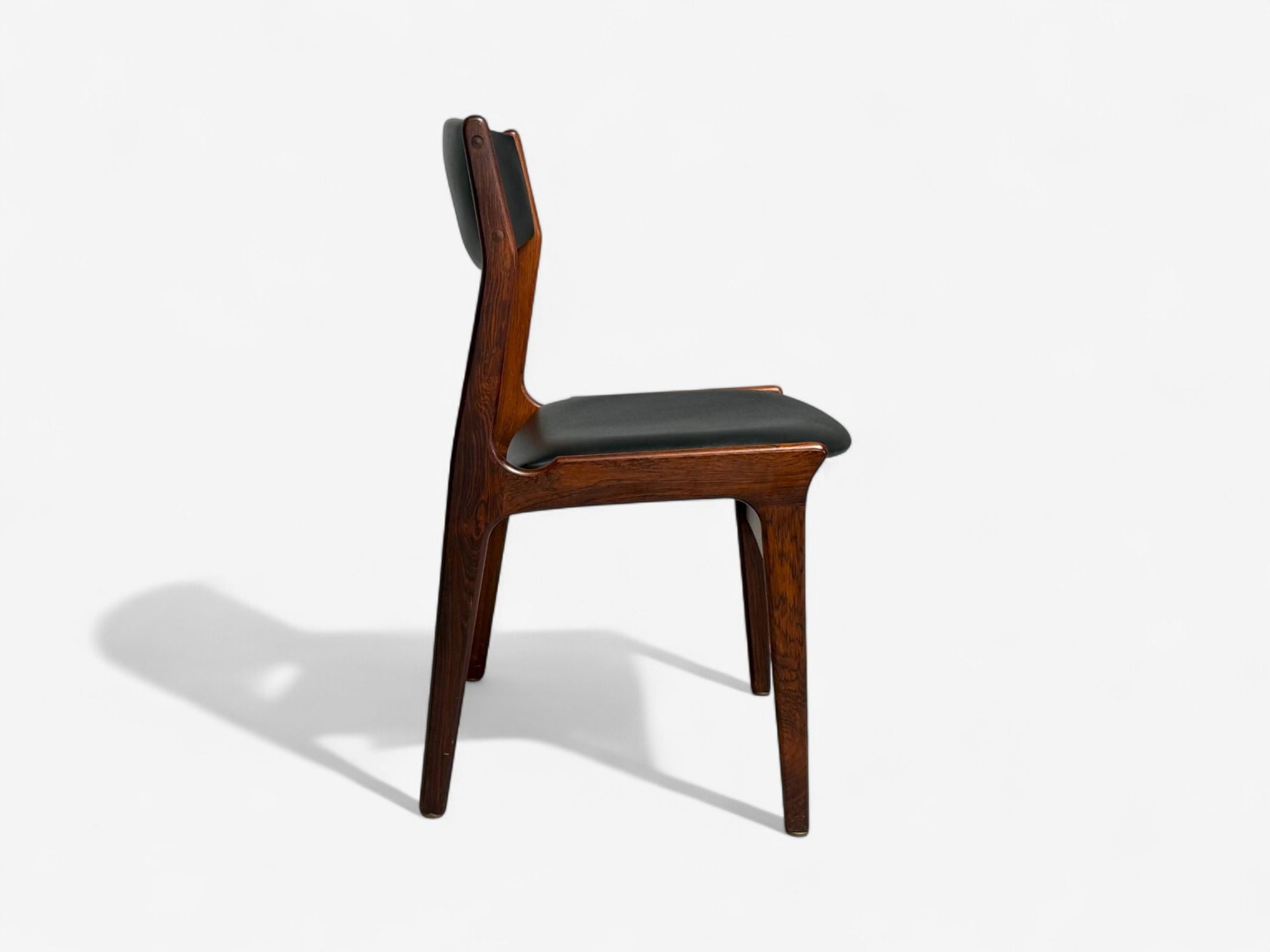 Danish Modern, Rosewood, Leatherette, Dining Chairs, Denmark, 1950s