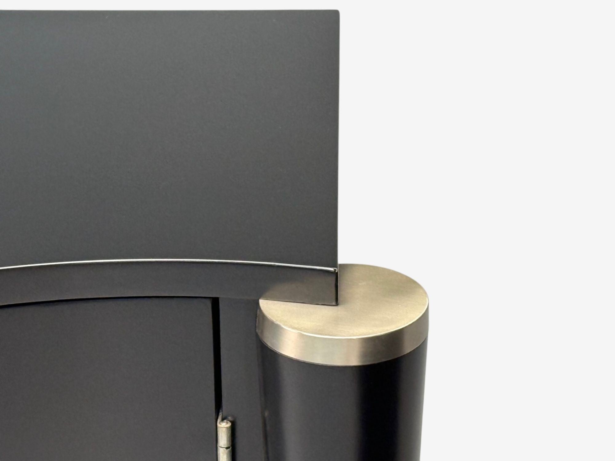 Hollywood Regency, Black Lacquer, Chrome, Nightstands, USA, 1970s