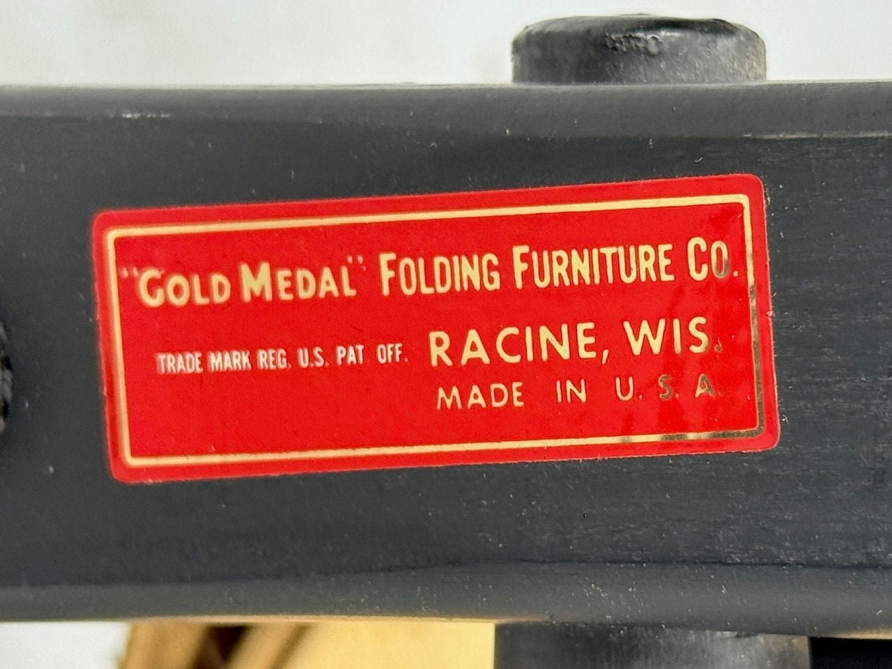 Gold Medal Folding Furniture Co., Leatherette, Wood, Safari Chair, USA, 1960s