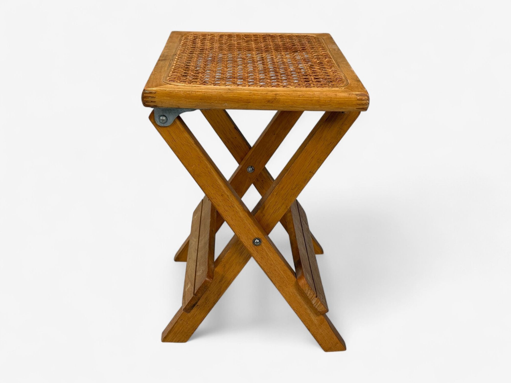 Danish Modern, Oak, Cane, Folding Side Tables, Denmark, 1970s