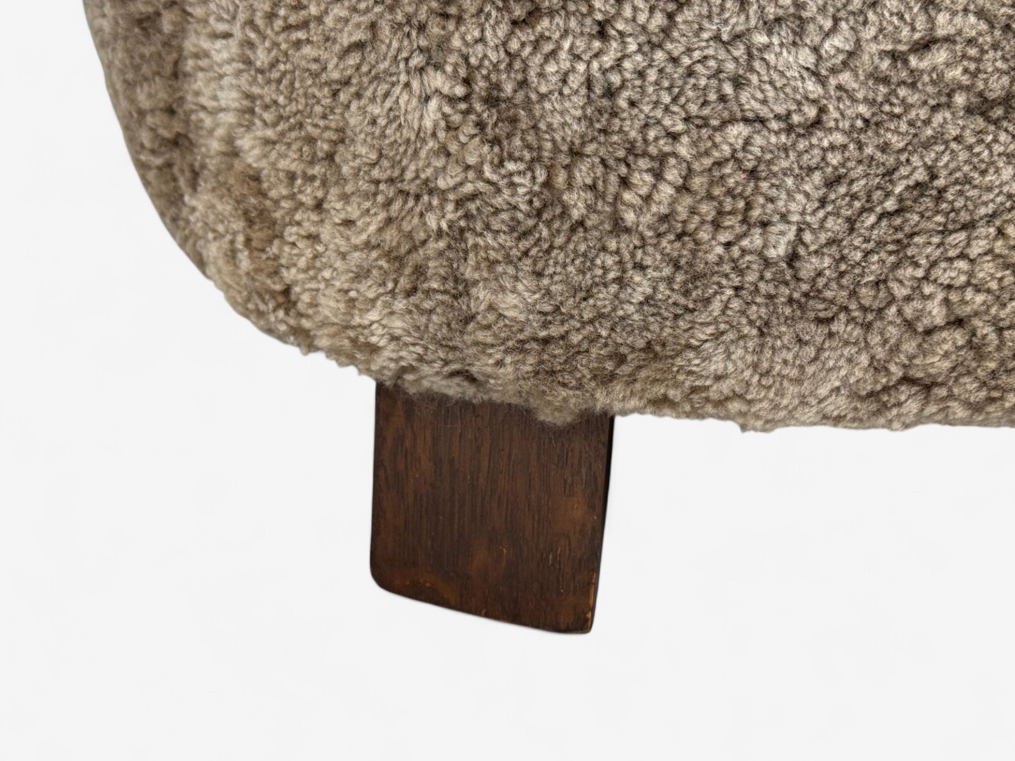 Danish Modern, Beechwood, Sahara Sheepskin, Banana Sofa, Denmark, 1940s