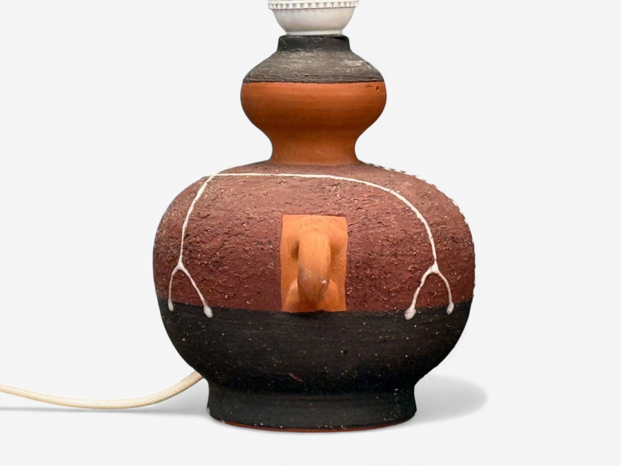 Thomas Hellström, Swedish Modern, Ceramic, Fabric, Table Lamp, Sweden, 1970s