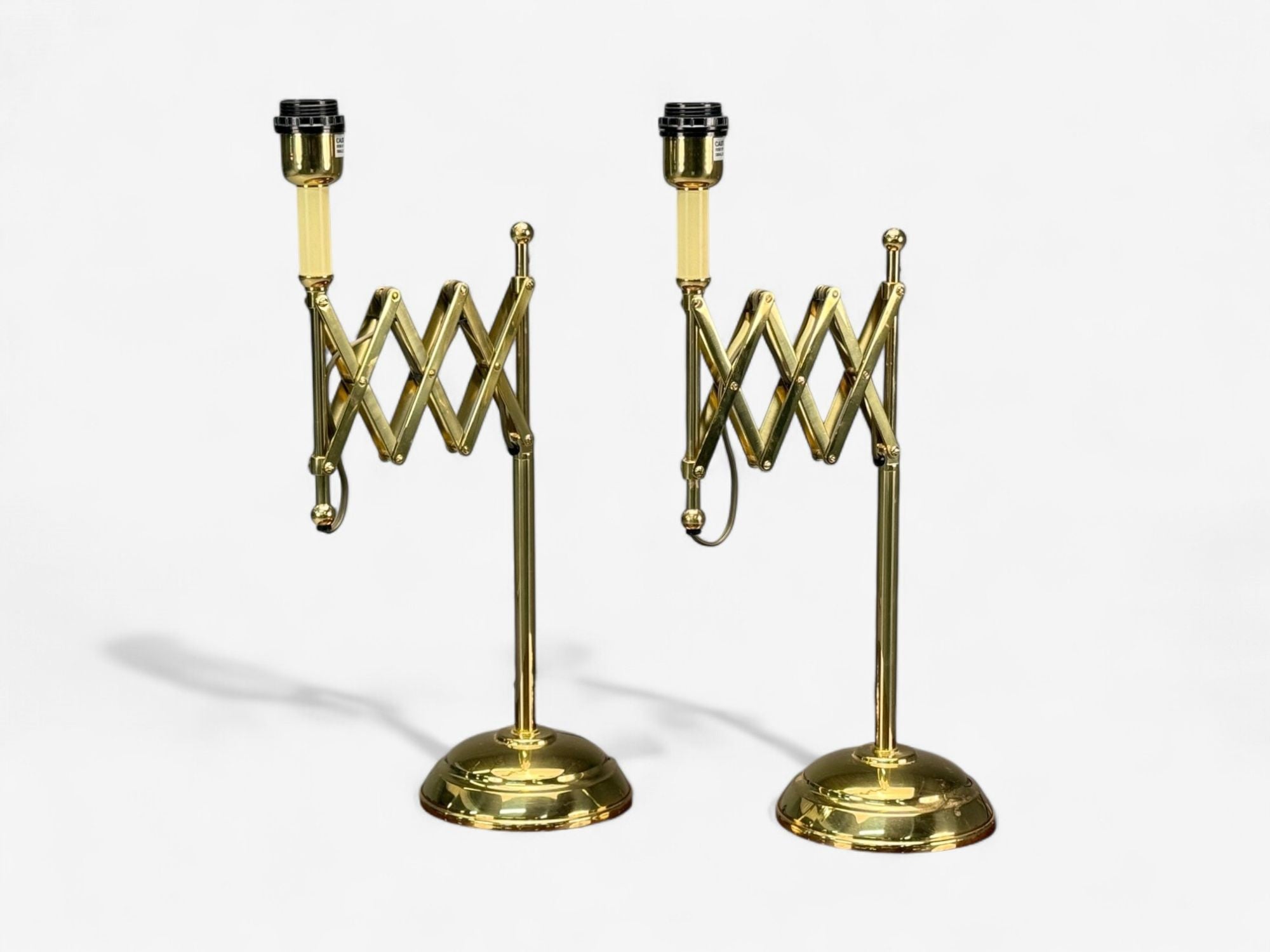 American Modern, Polished Brass, Adjustable Table Lamps, USA, 1980s