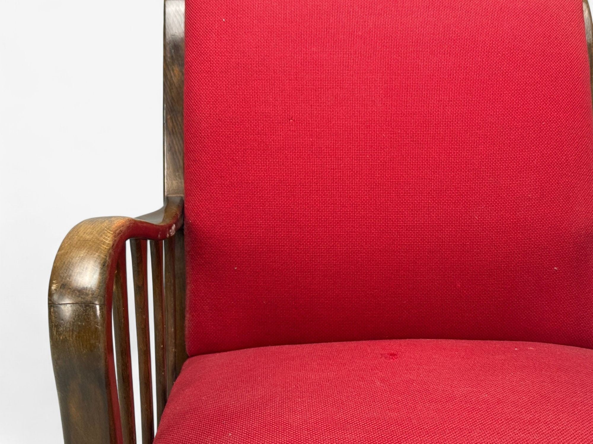 Josef Frank Attribution, Red Fabric, Wood, Denmark, 1950s