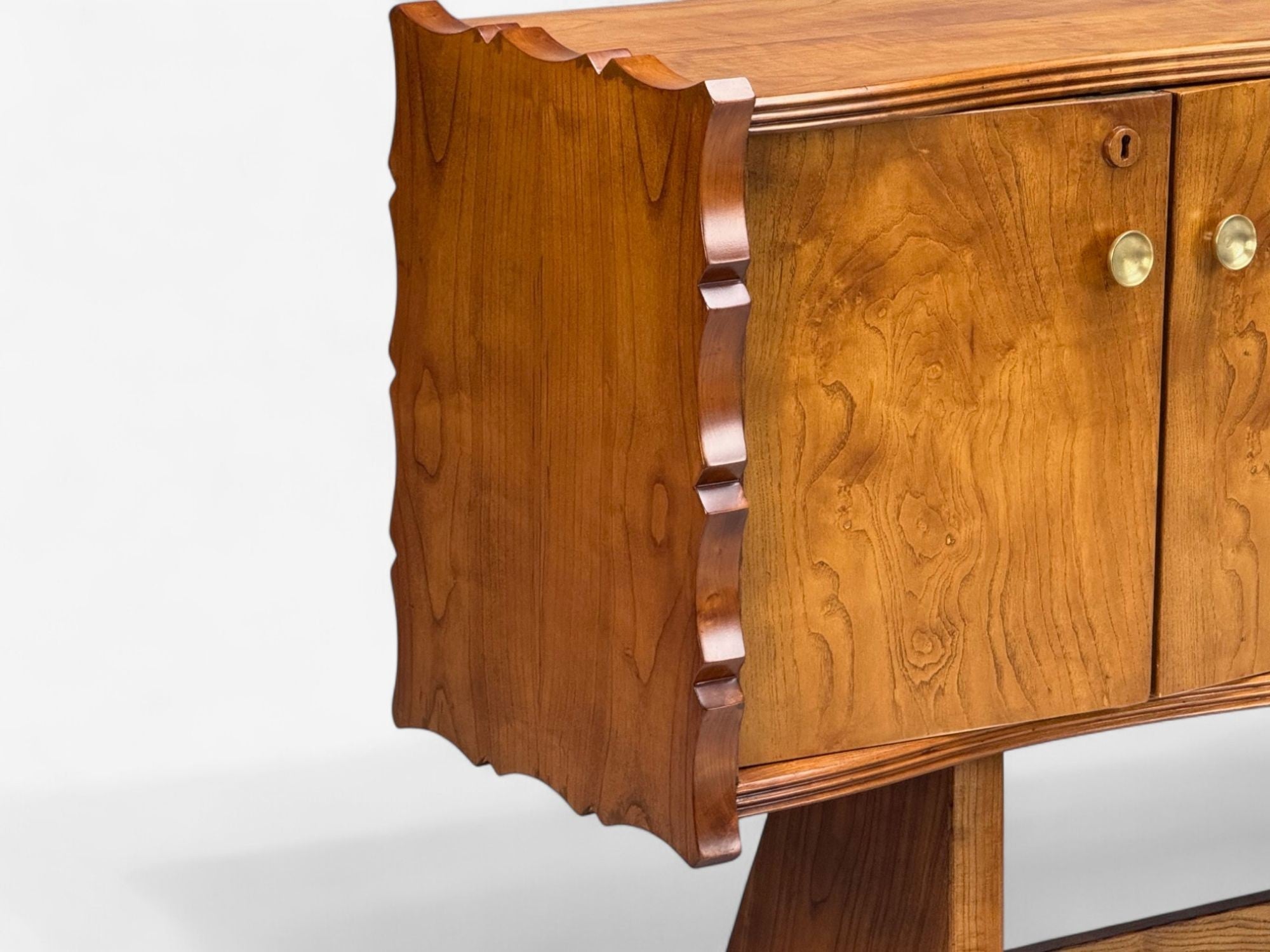 Paolo Buffa, Italian Modern, Cherrywood, Brass, Sideboard, Italy, 1950s