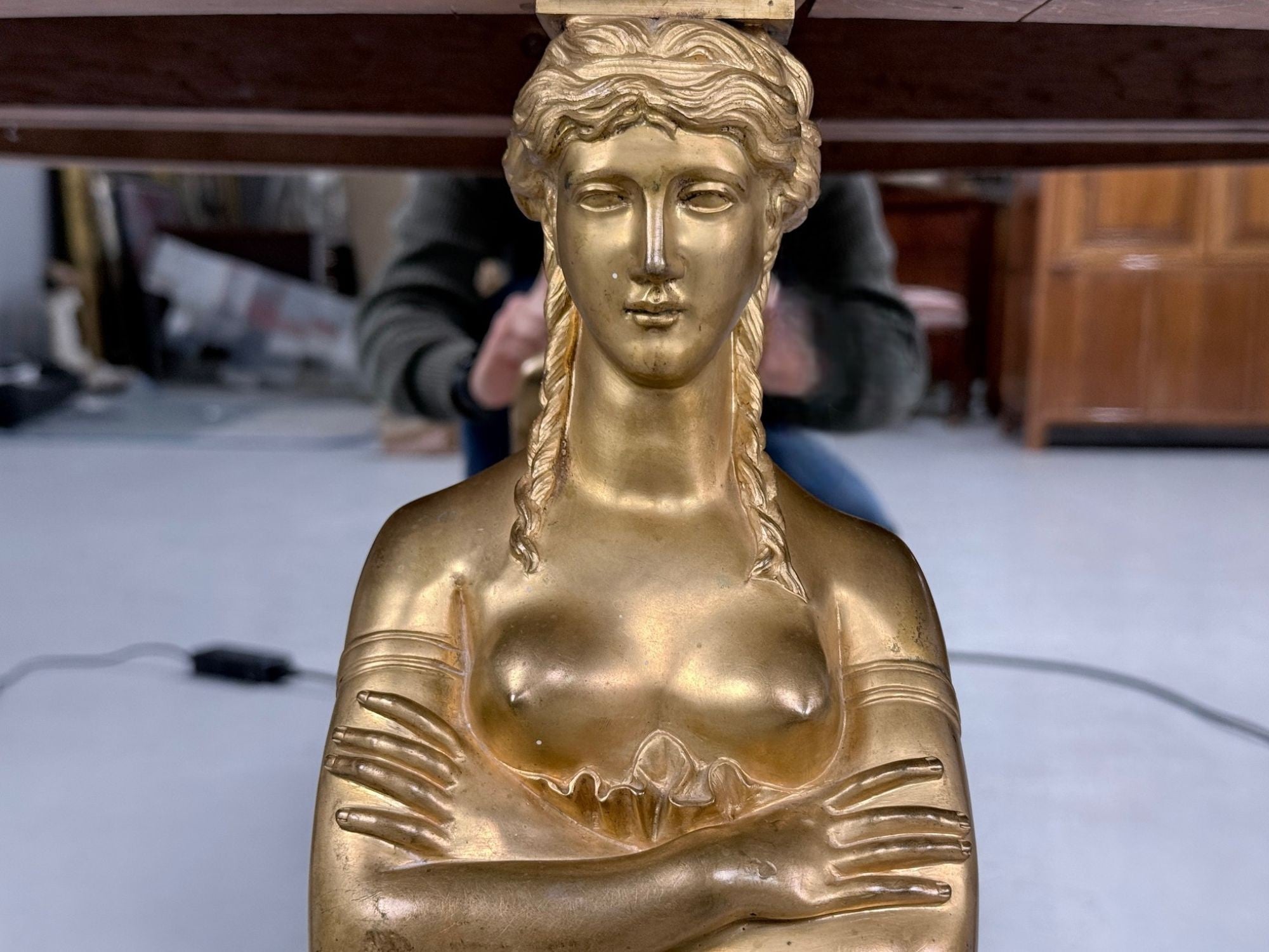 Empire Revival, Mahogany, Bronze, Monumental Mirror and Console, France, 19th c.