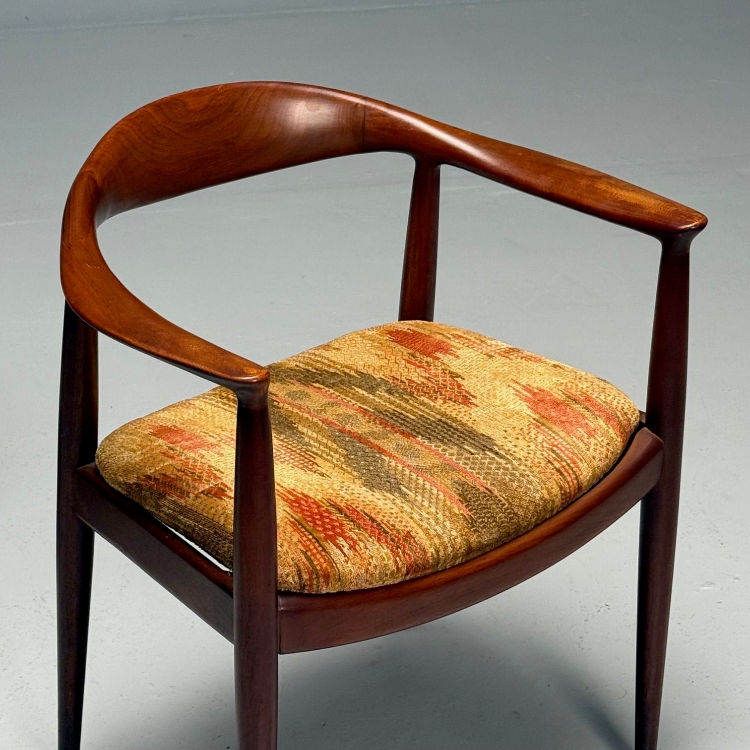 Hans Wegner Style, Danish Mid-Century Modern, Four Dining Arm Chairs, 1950s