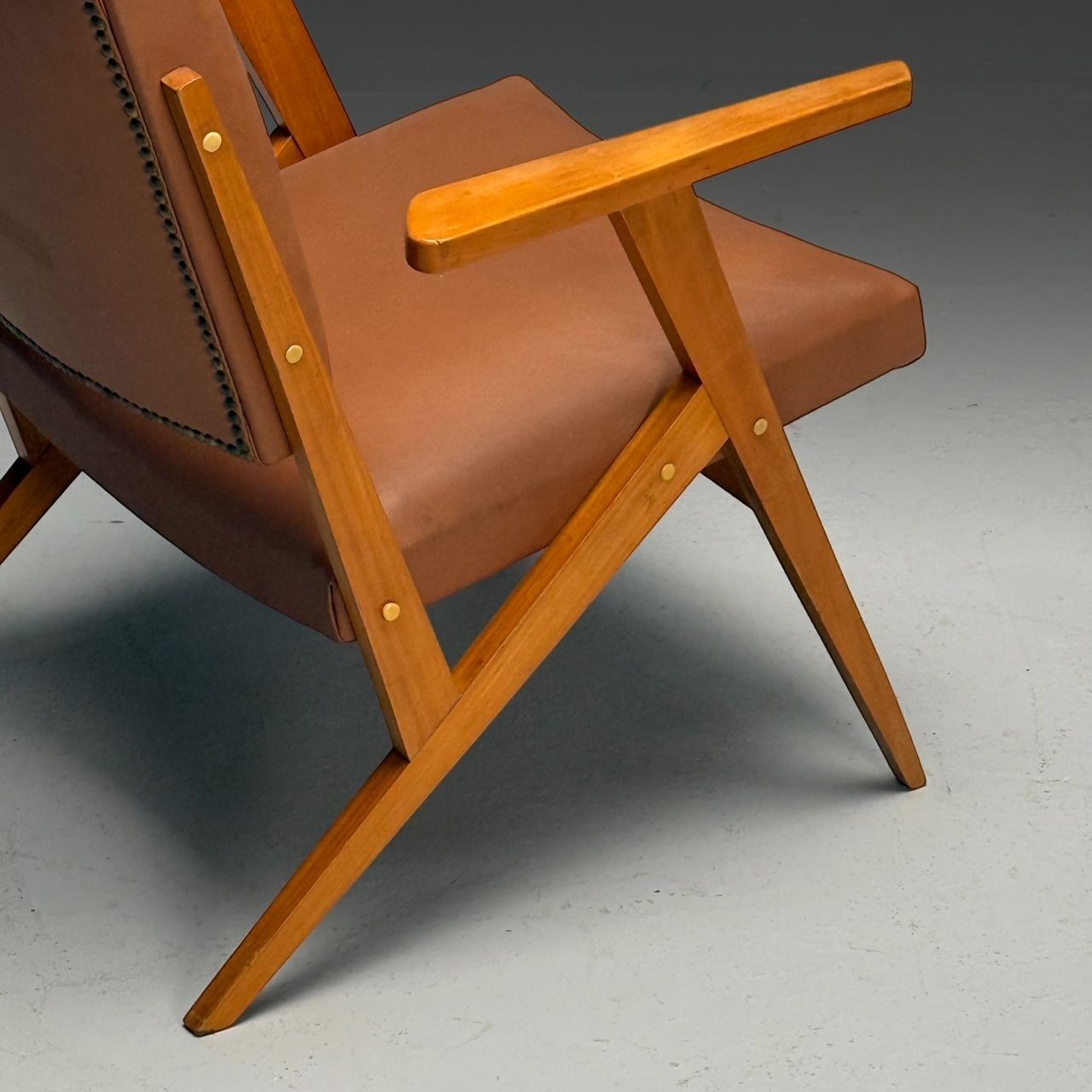 Jose Zanine Caldas, Brazilian Mid-Century Modern, Lounge Chair, Leather, 1950s