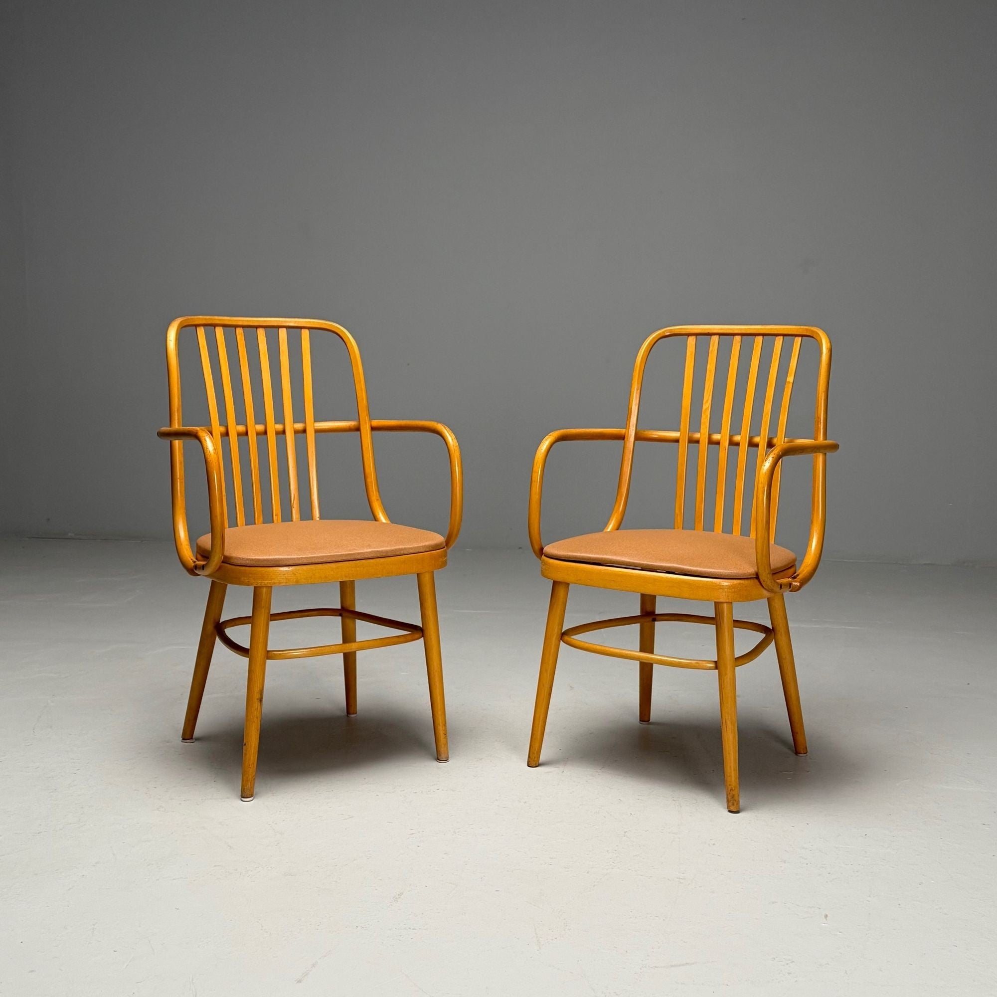 Josef Hoffmann, Ligna, Mid-Century Modern, Bistro Chairs, Czech Republic, 1970s