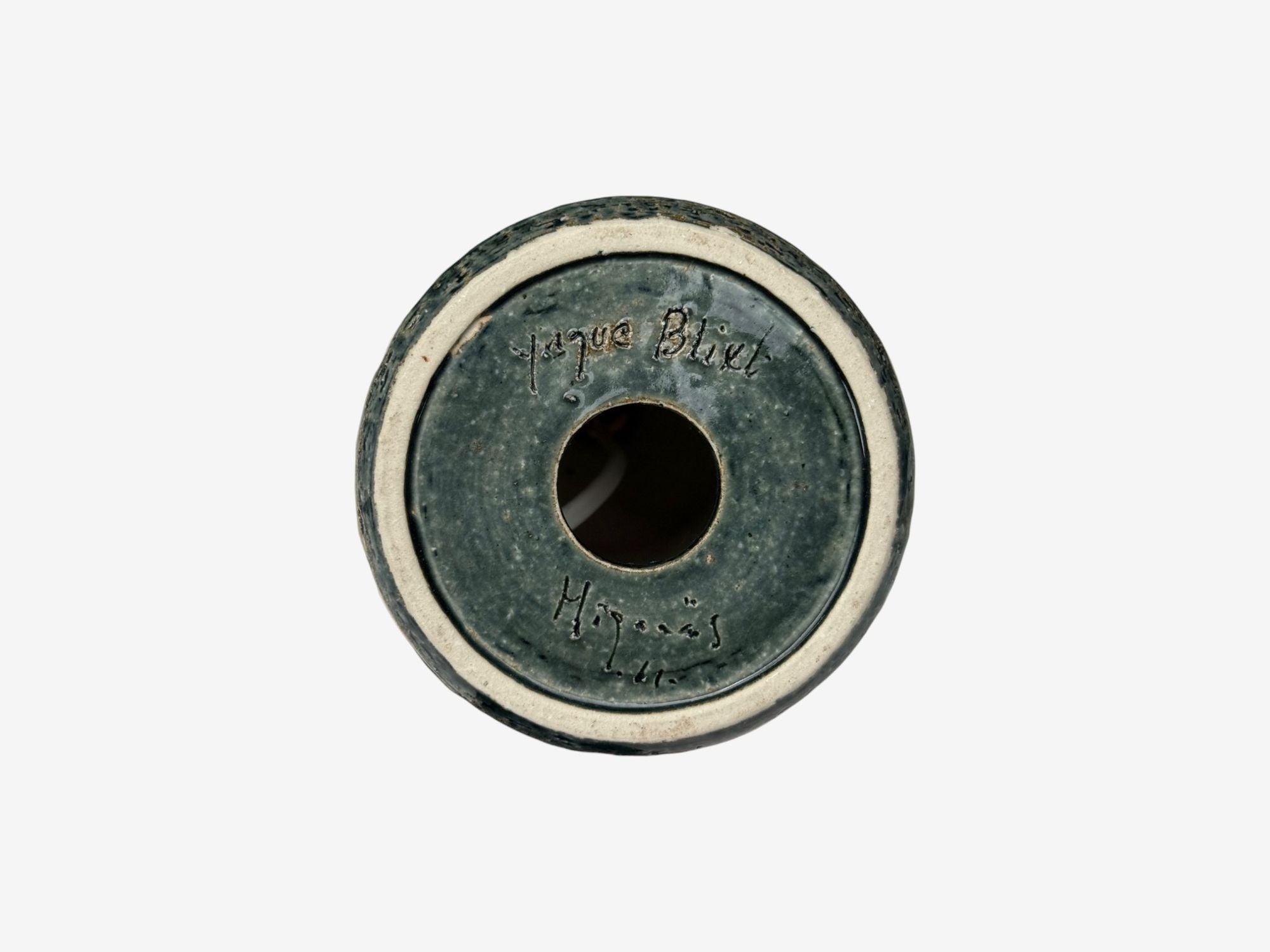 Yngve Blixt, Swedish Modern, Green Stoneware, Table Lamp, Sweden, 1960s