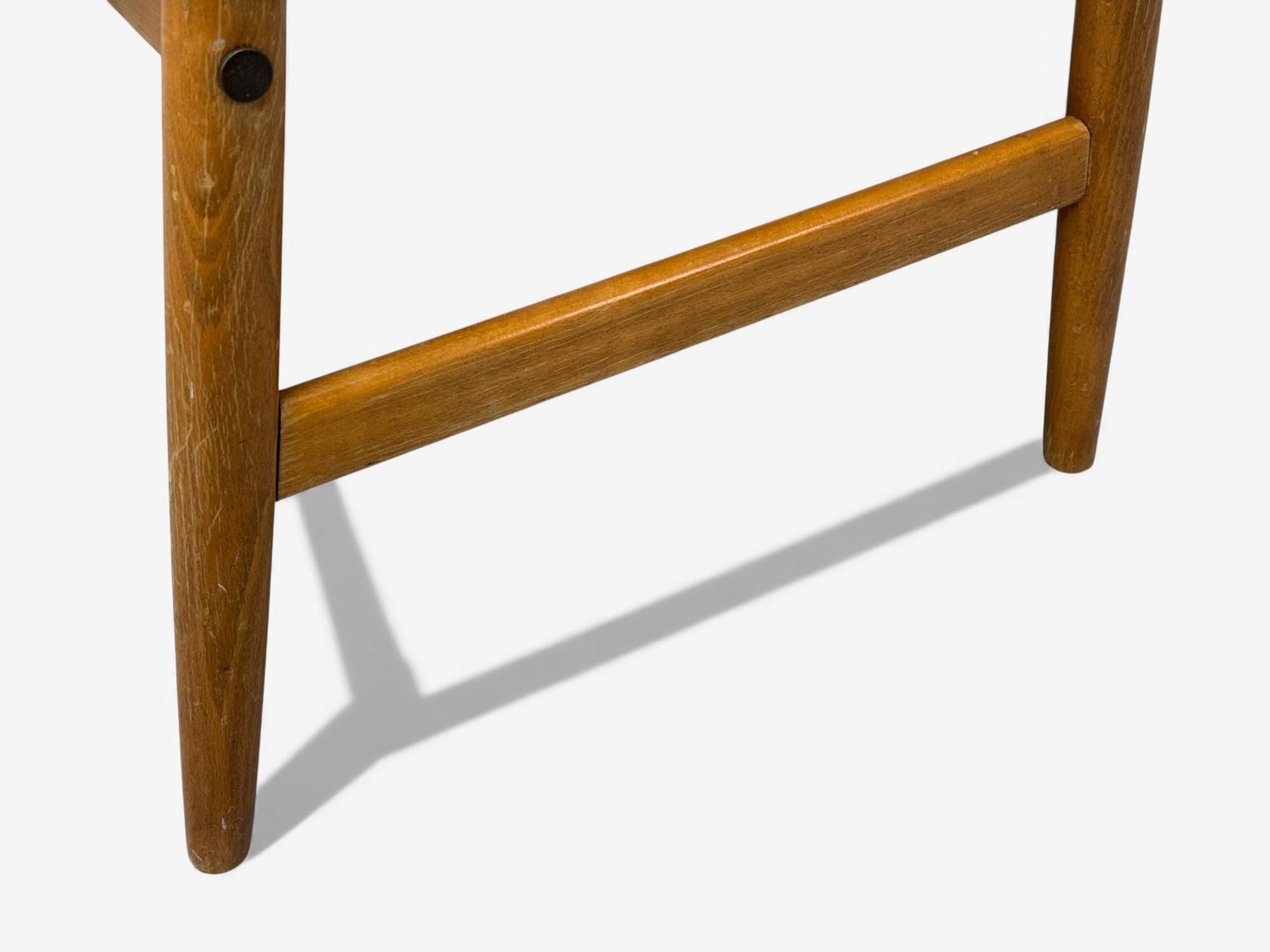 Danish Modern, Aztec Fabric, Light Stained Wood, Footstool, Denmark, 1950s