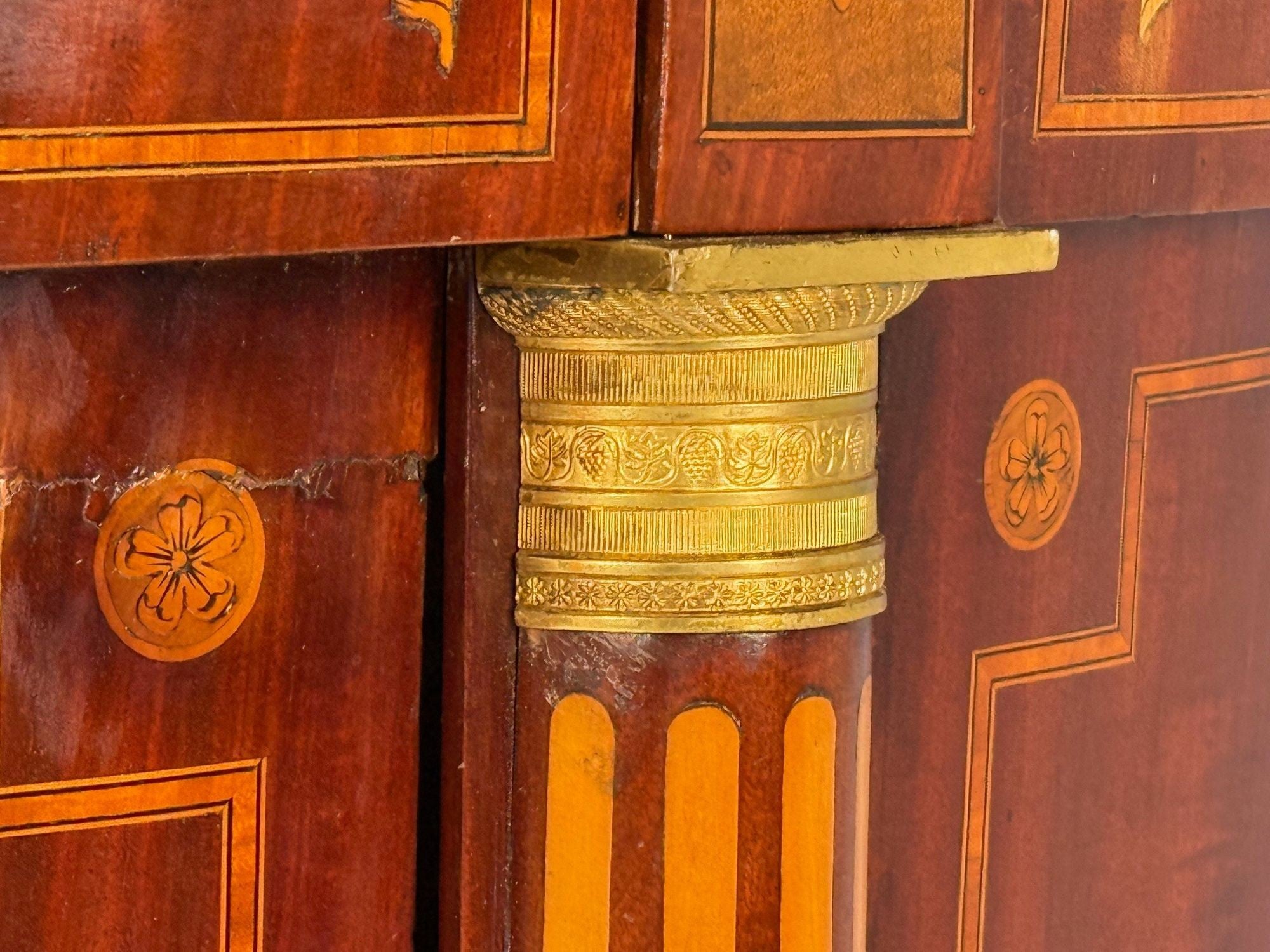 Italian Neoclassical, Marquetry, Satinwood, Demilune Chests, Italy, 19th c.