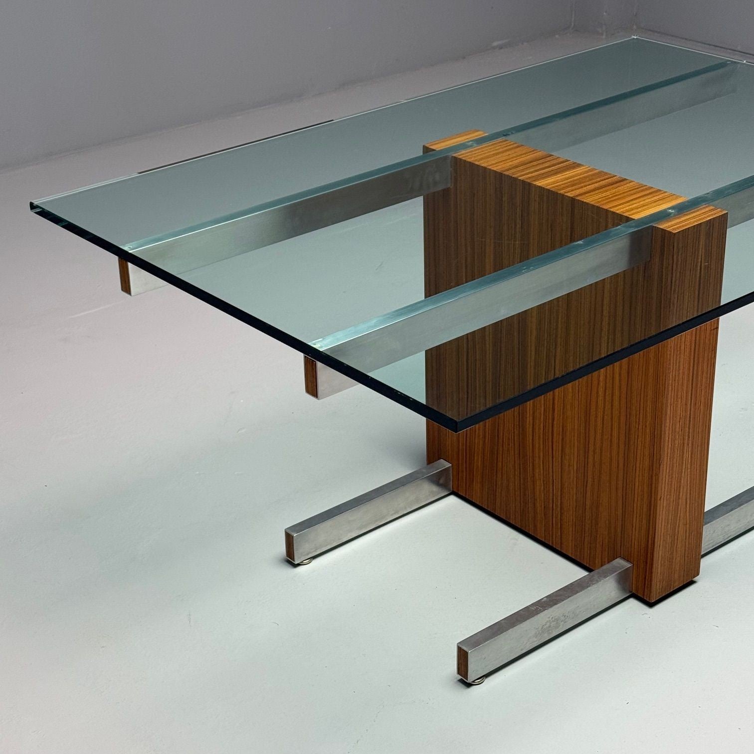 Vladimir Kagan, Mid-Century Modern, Dining Table, Zebrawood, Glass, USA, 1967