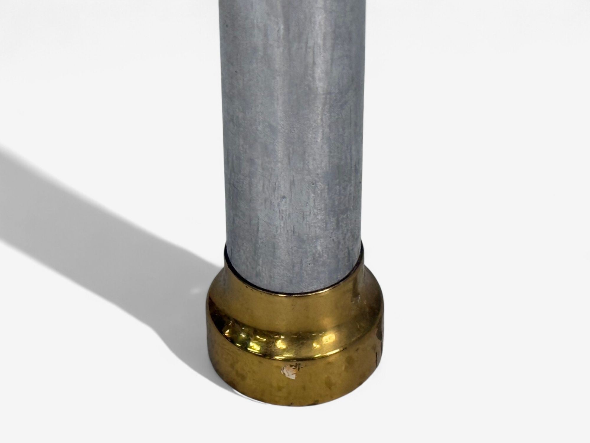 Maison Jansen Style, Steel, Brass, Glass, Console Table, France, 1970s