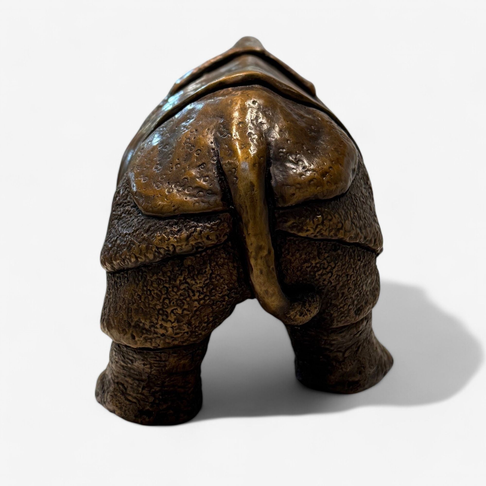 Modern Asian Rhino Sculpture, Hot Cast Bronze, American, 21st C.