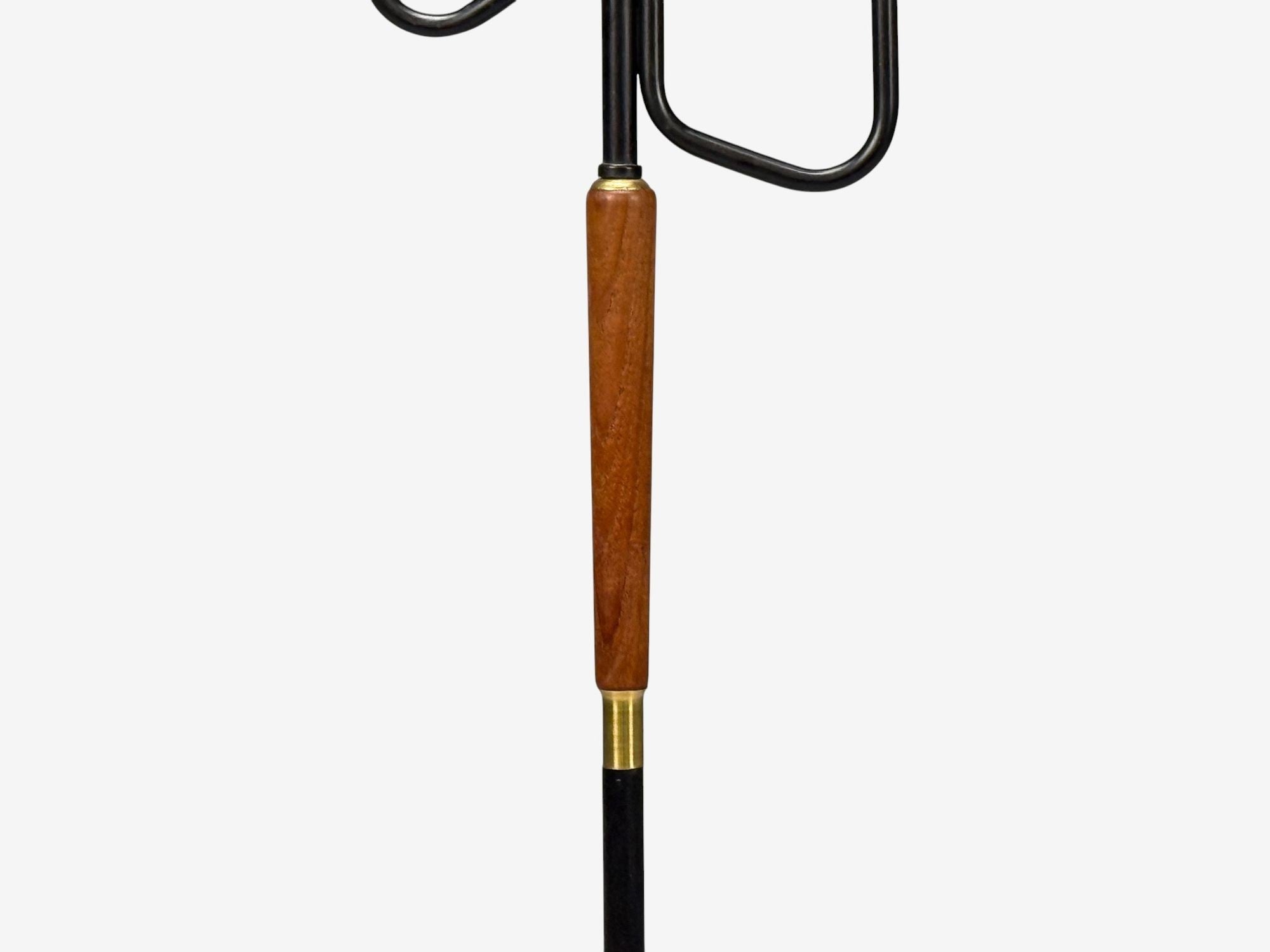 Möllers Armatur Eskilstuna, Floor Lamp, Lacquered Metal, Teak, Sweden, 1950s
