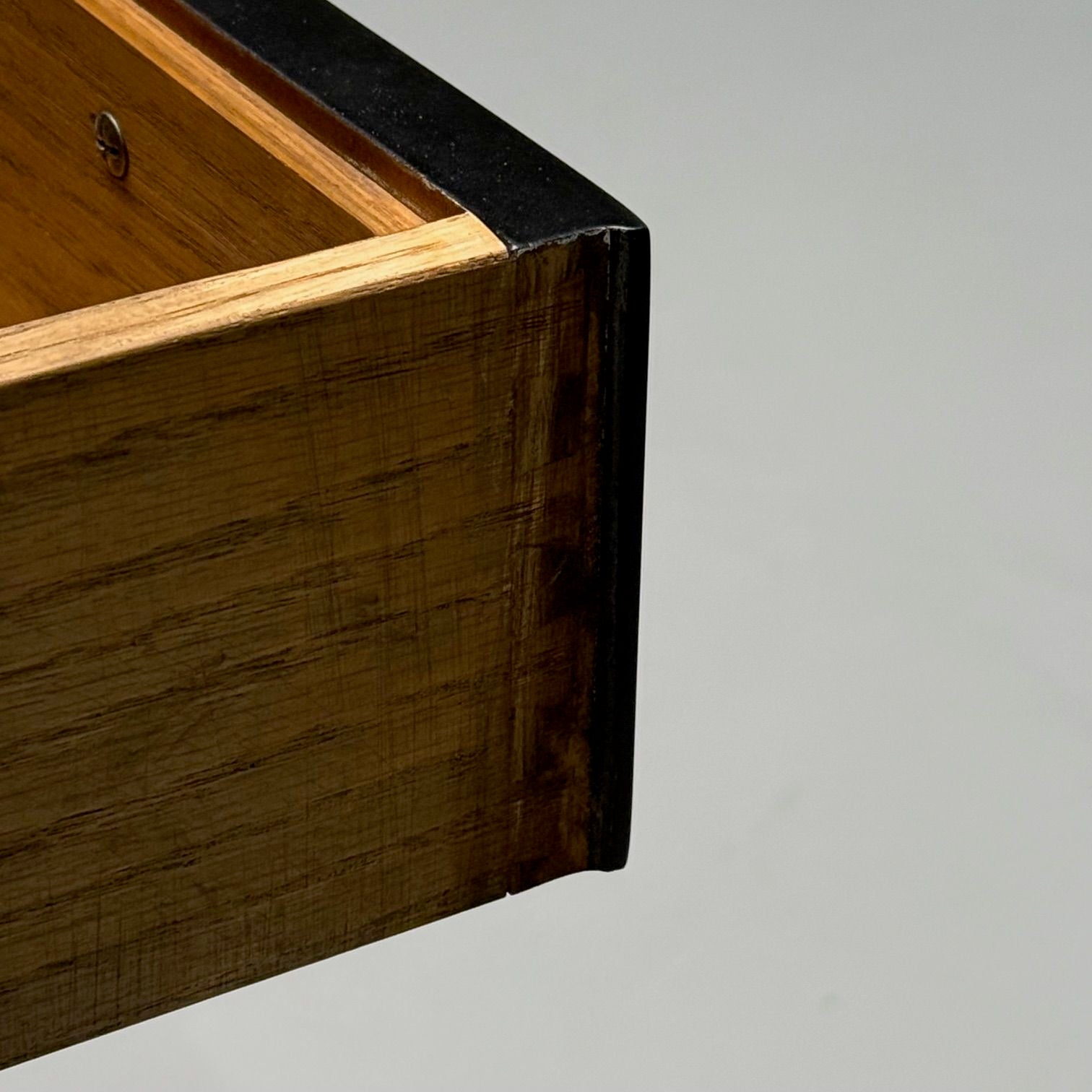 Charak, Hollywood Regency Style, Dresser, Black Painted Wood, Brass, USA, 1962