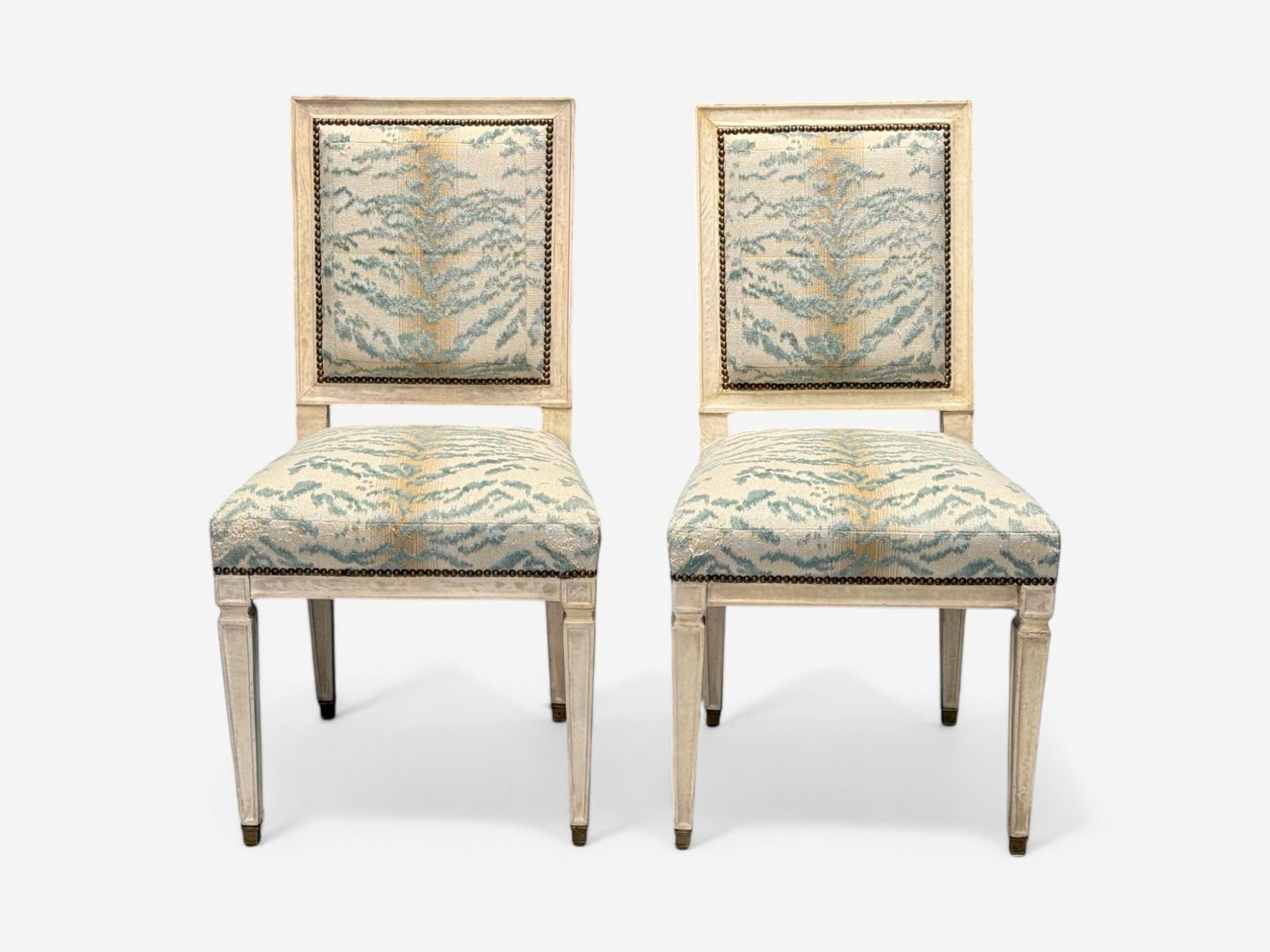 Jean-Michel Frank, Louis XVI Style, Six Dining Chairs, Parchment, France, 1930s