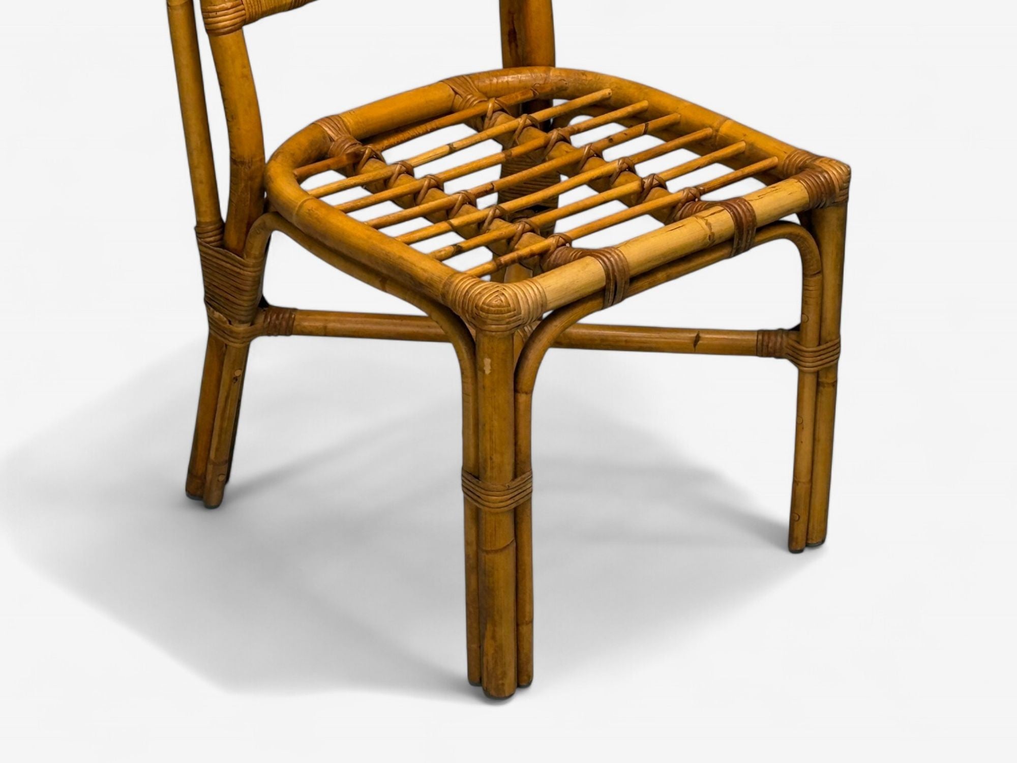 Bielecky Brothers, Modern, Six Dining Chairs, Rattan, Cane, USA, 21st C.
