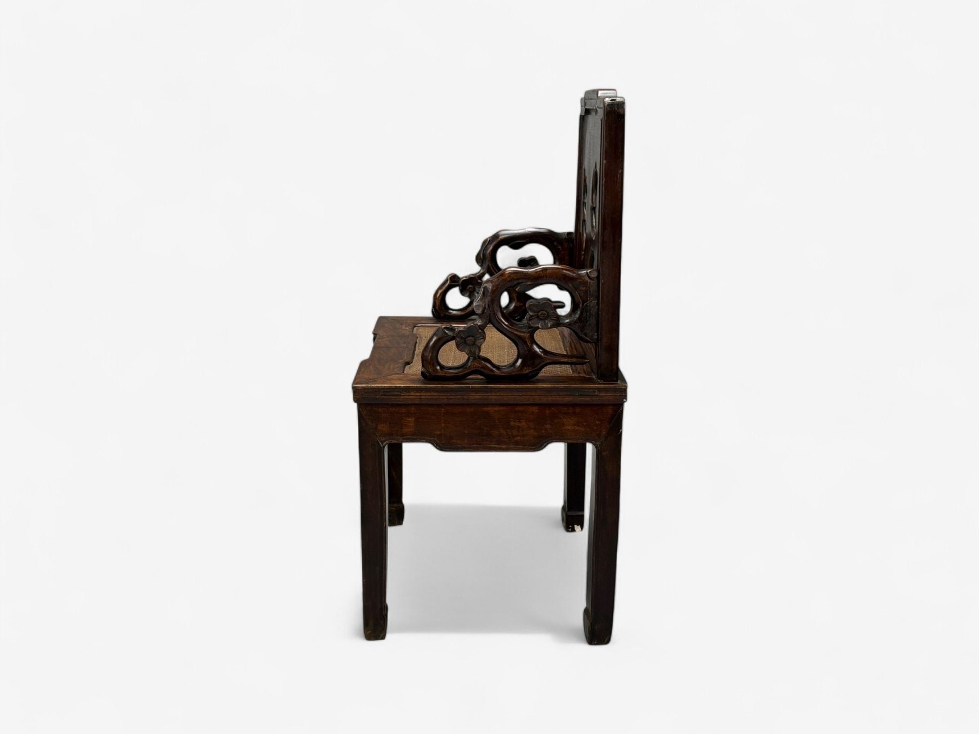 Qing Dynasty Style, Hardwood, Cane, Marble, Chinese Armchairs, China, 19th c.