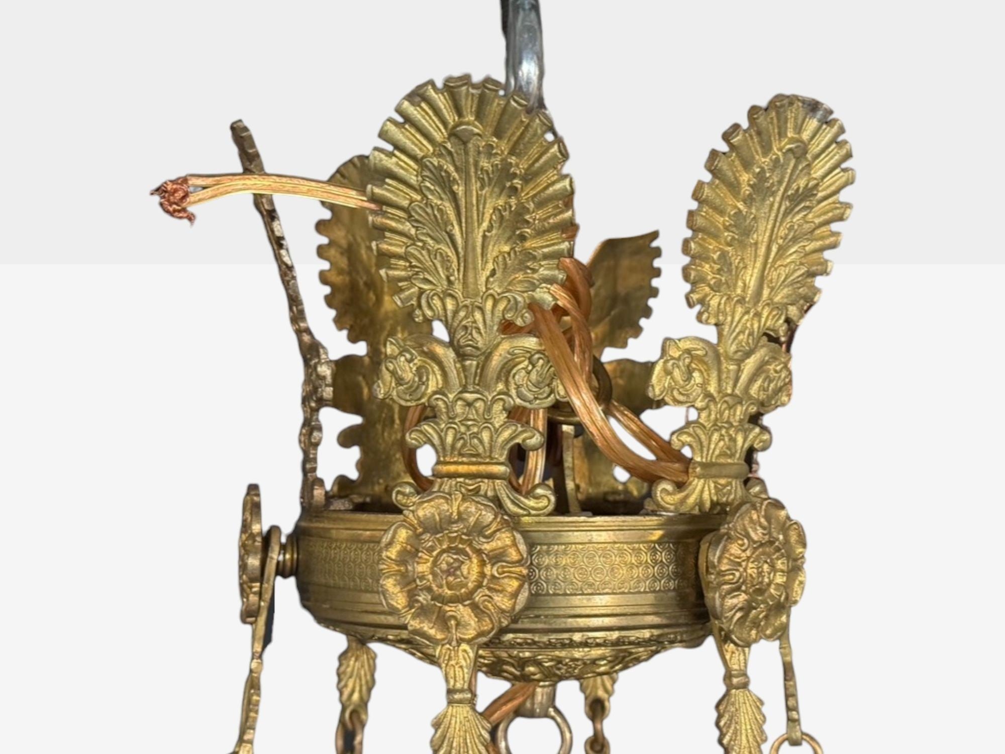 Neoclassical, Bronze, Crystal, Nine Light Chandelier, France, 19th c.