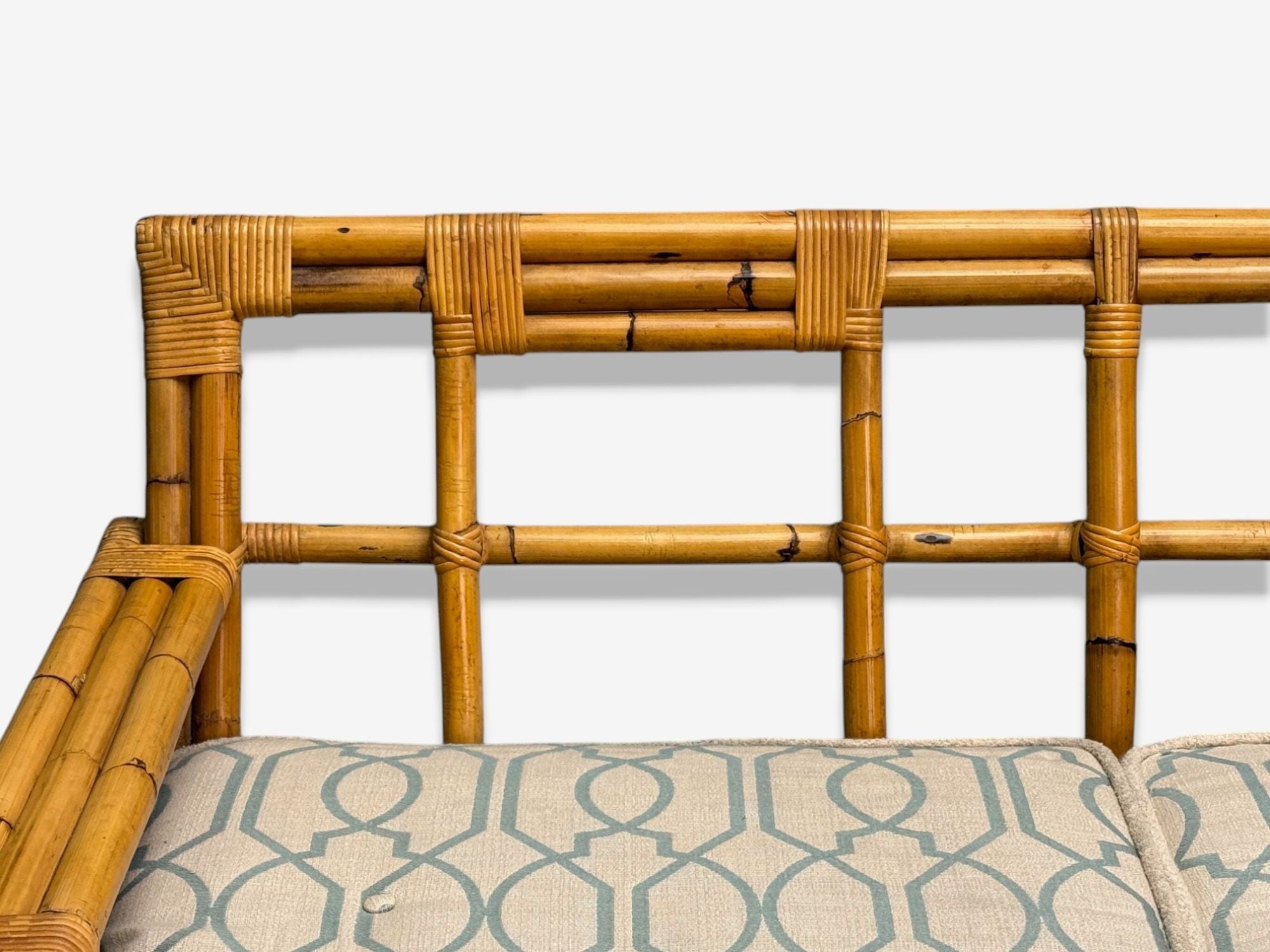Bielecky Brothers, Modern, Large Three Seater Sofa, Rattan, Bamboo, USA, 21st C.