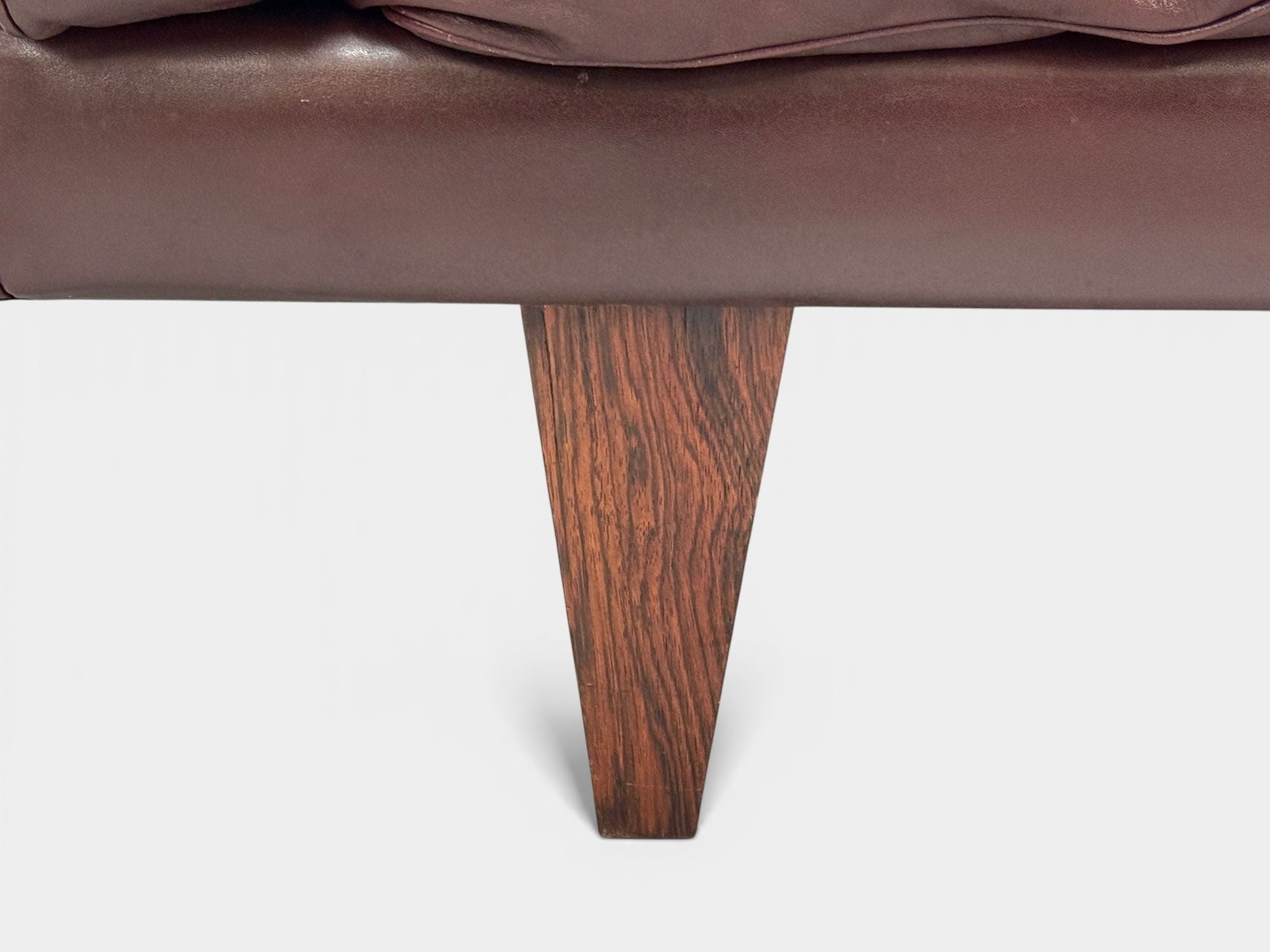 Illum Wikkelsø, Settee, Brown Leather, Rosewood, Denmark, 1960s
