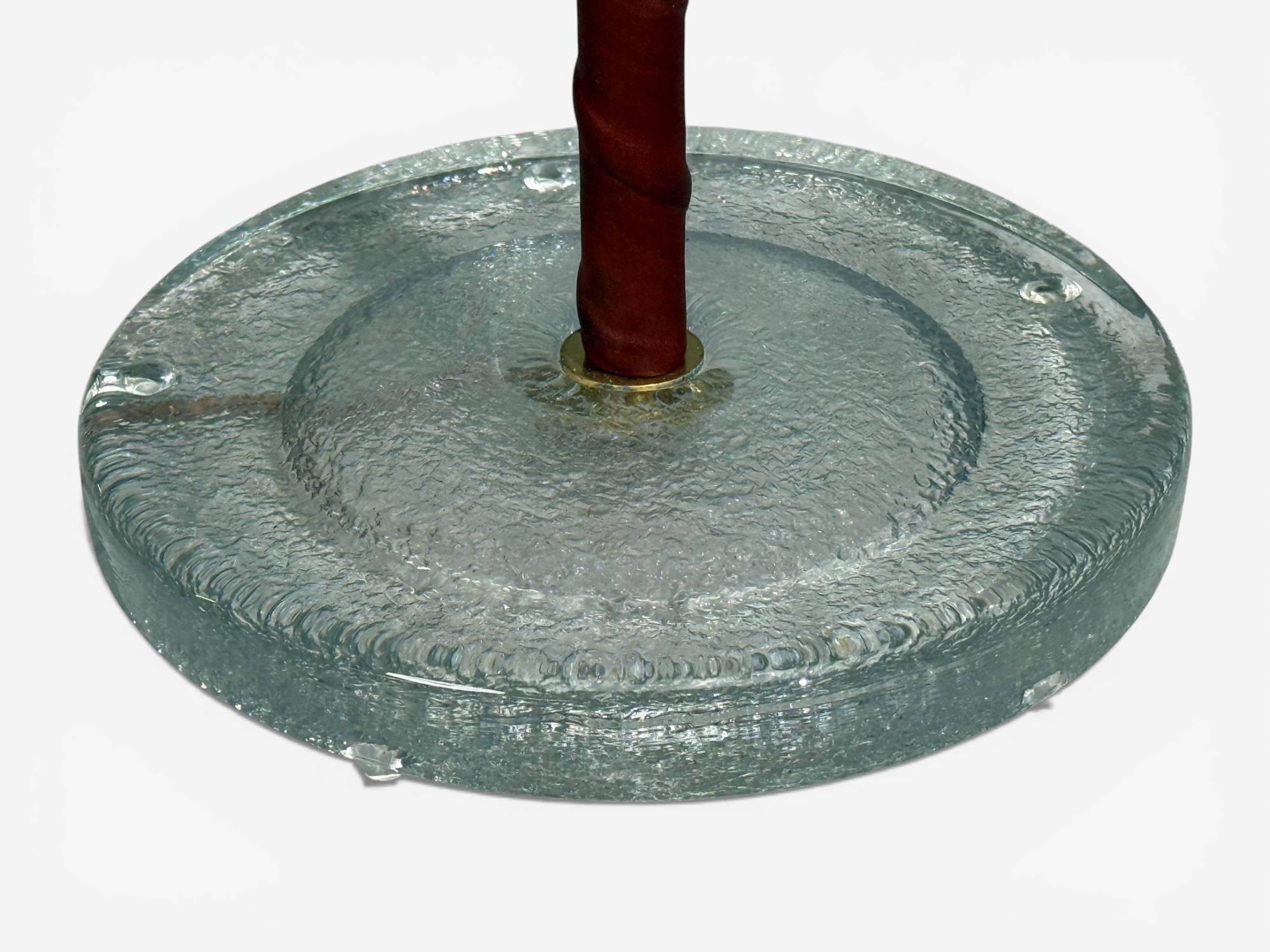 Falkenbergs Belysning, Floor Lamp, Leather, Glass, Sweden, 1960s