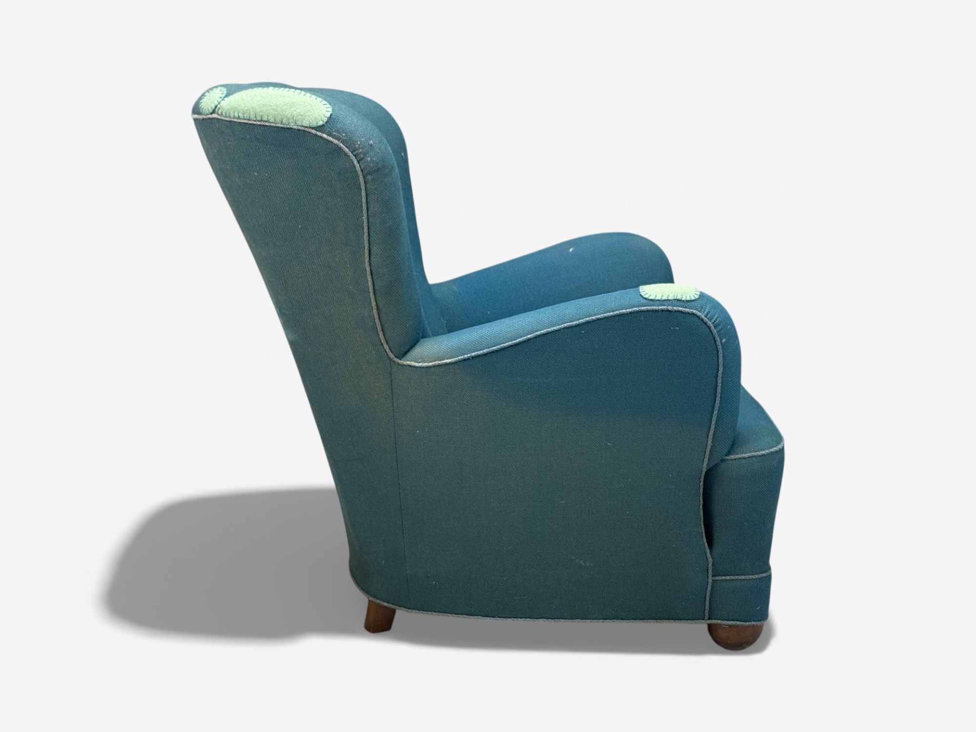 Danish Cabinetmaker, Lounge Chair, Beech, Wool, Denmark, 1930s