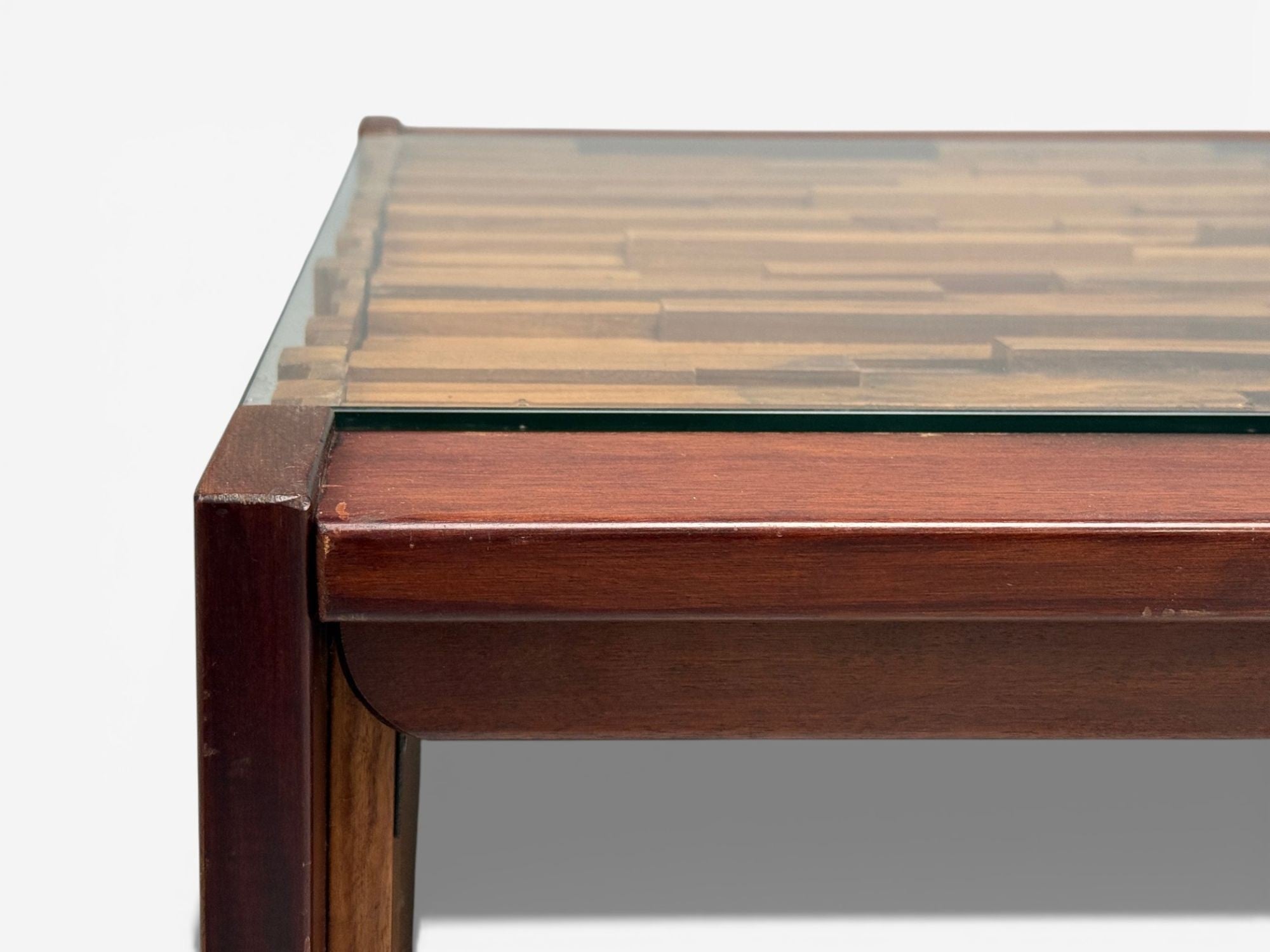 Percival Lafer, Coffee Table, Rosewood, Mixed Wood, Glass, Brazil, 1970s