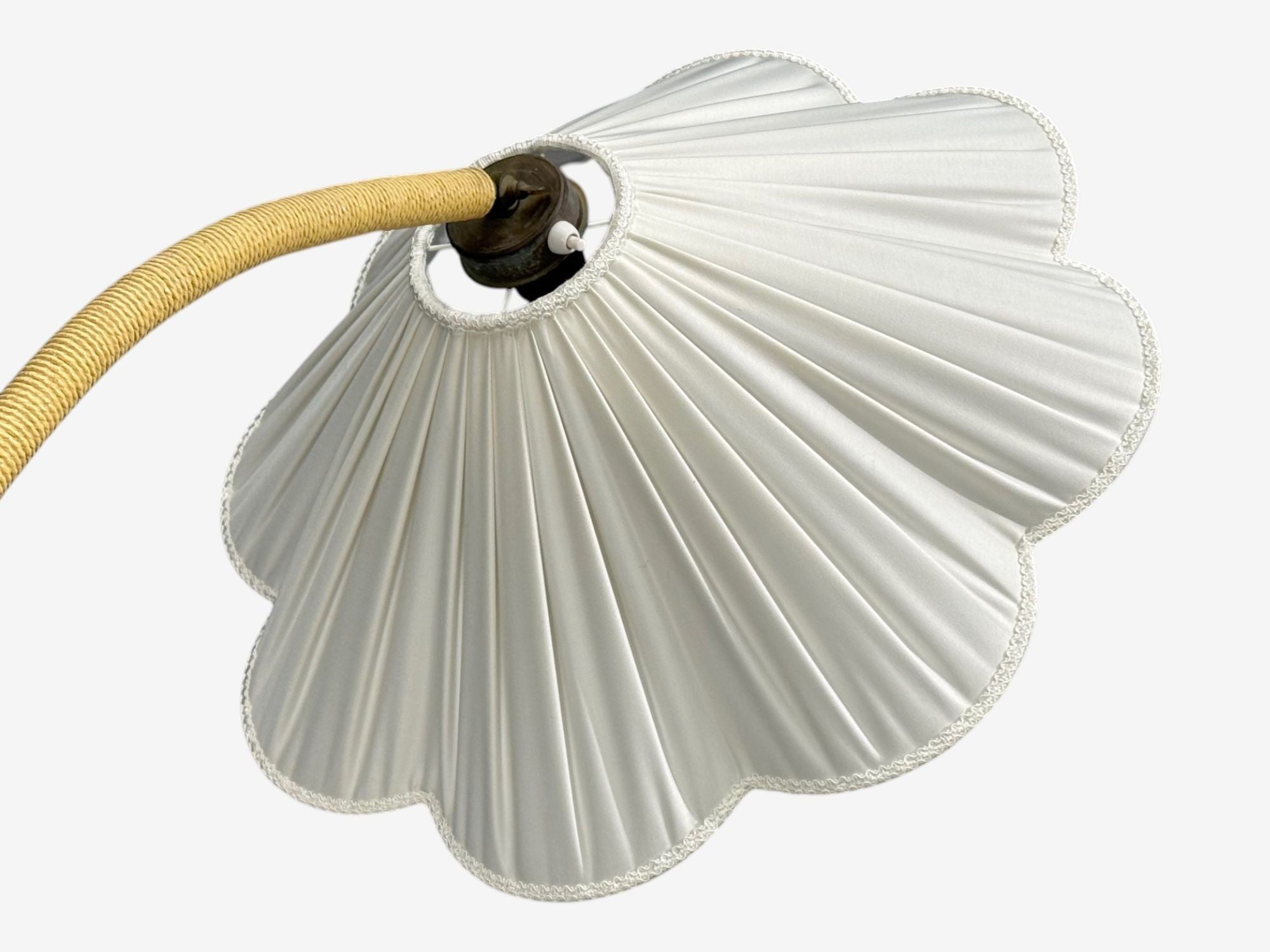 Swedish Modern, Organic Floor Lamp, Cord, Wood, Sweden, 1940s